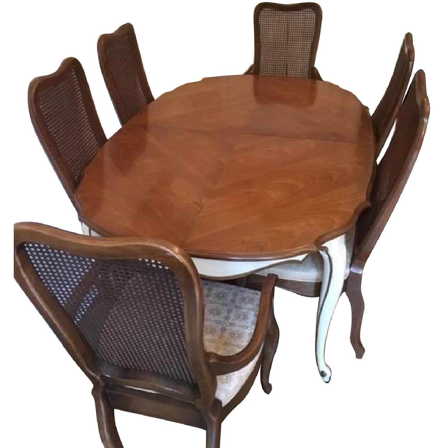 Vintage French Provincial Dining Table w/ 6 Chairs AptDeco