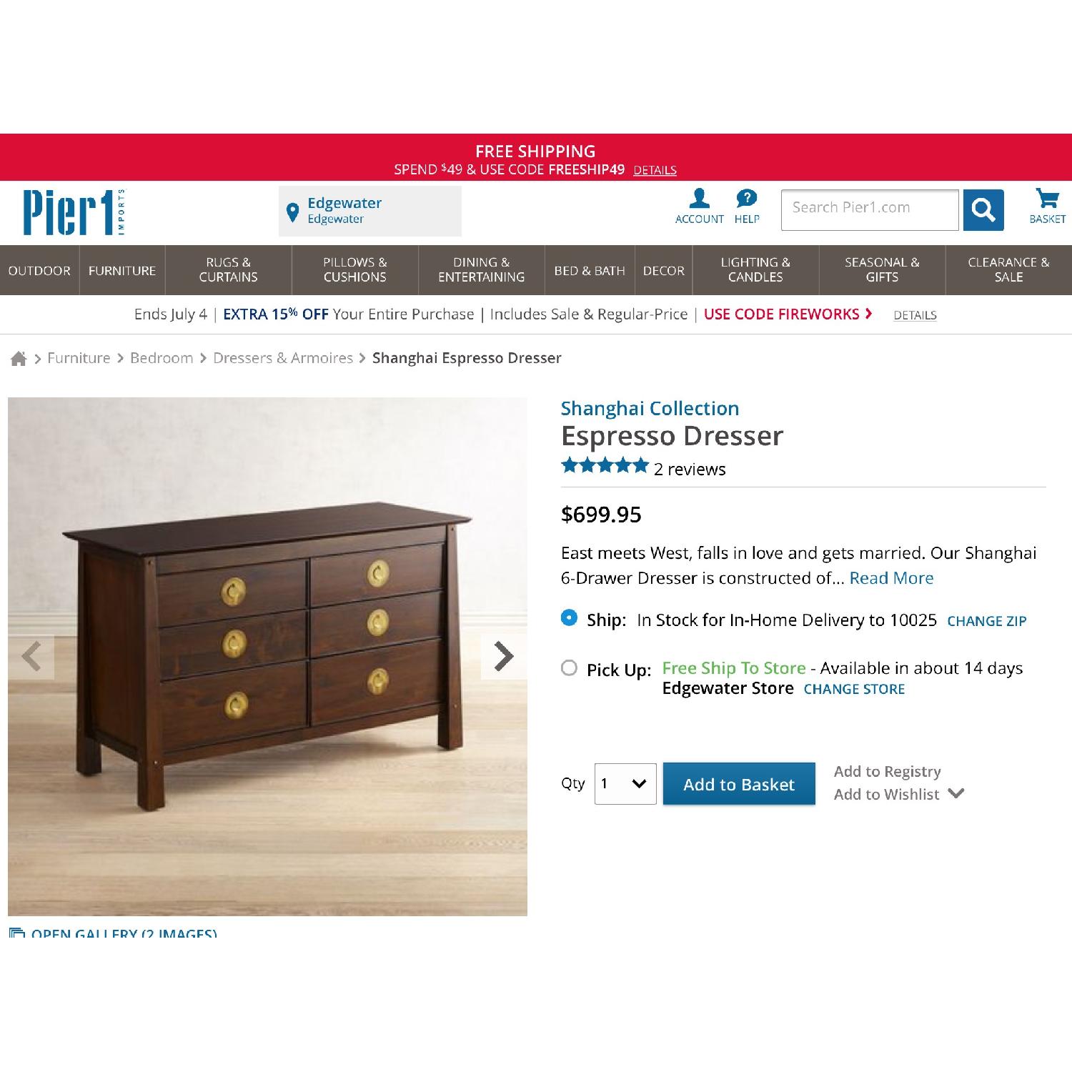 Pier 1 Shanghai Espresso Dresser - image-2