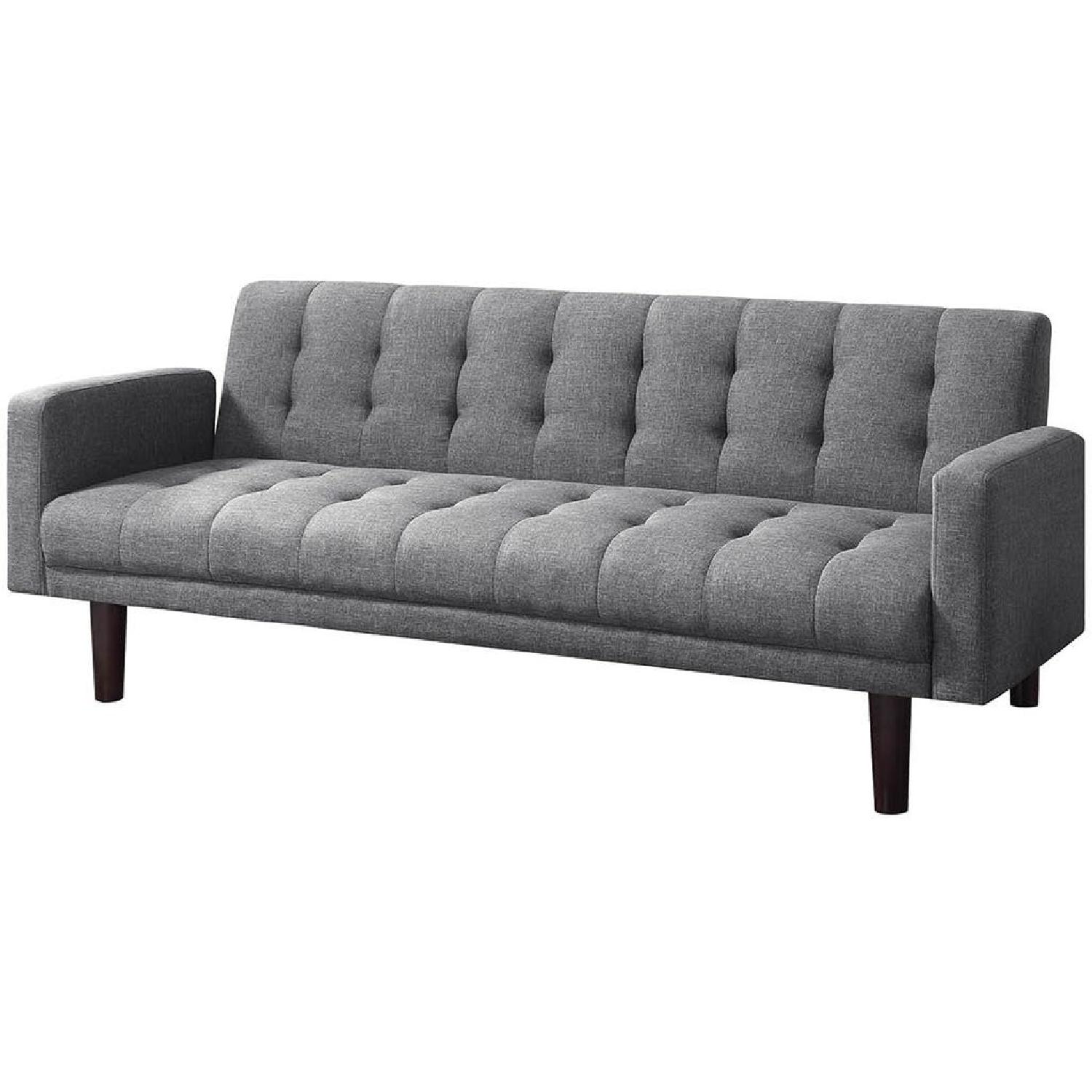 Tufted Grey Sleeper Sofa AptDeco