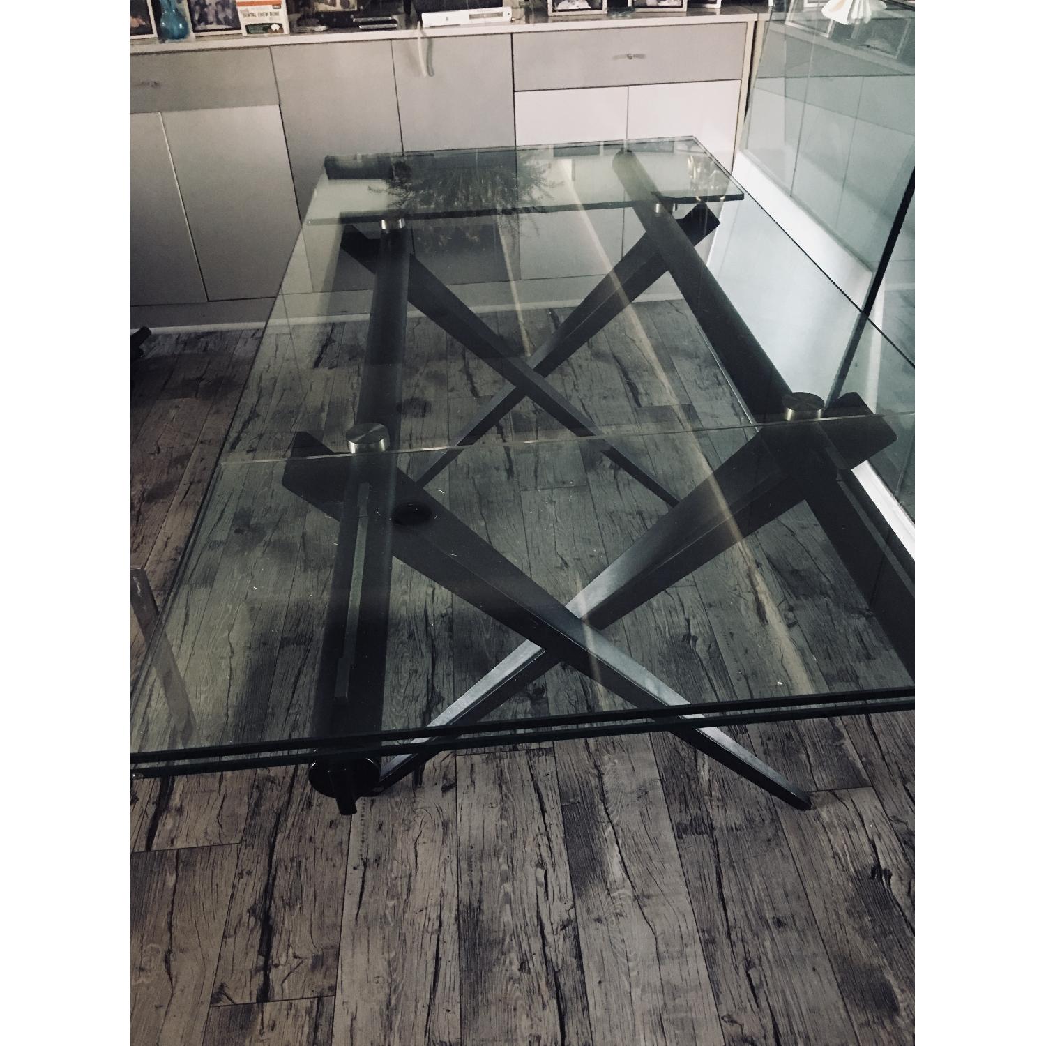 Maurice Villency Glass Rectangular Dining Table - image-2