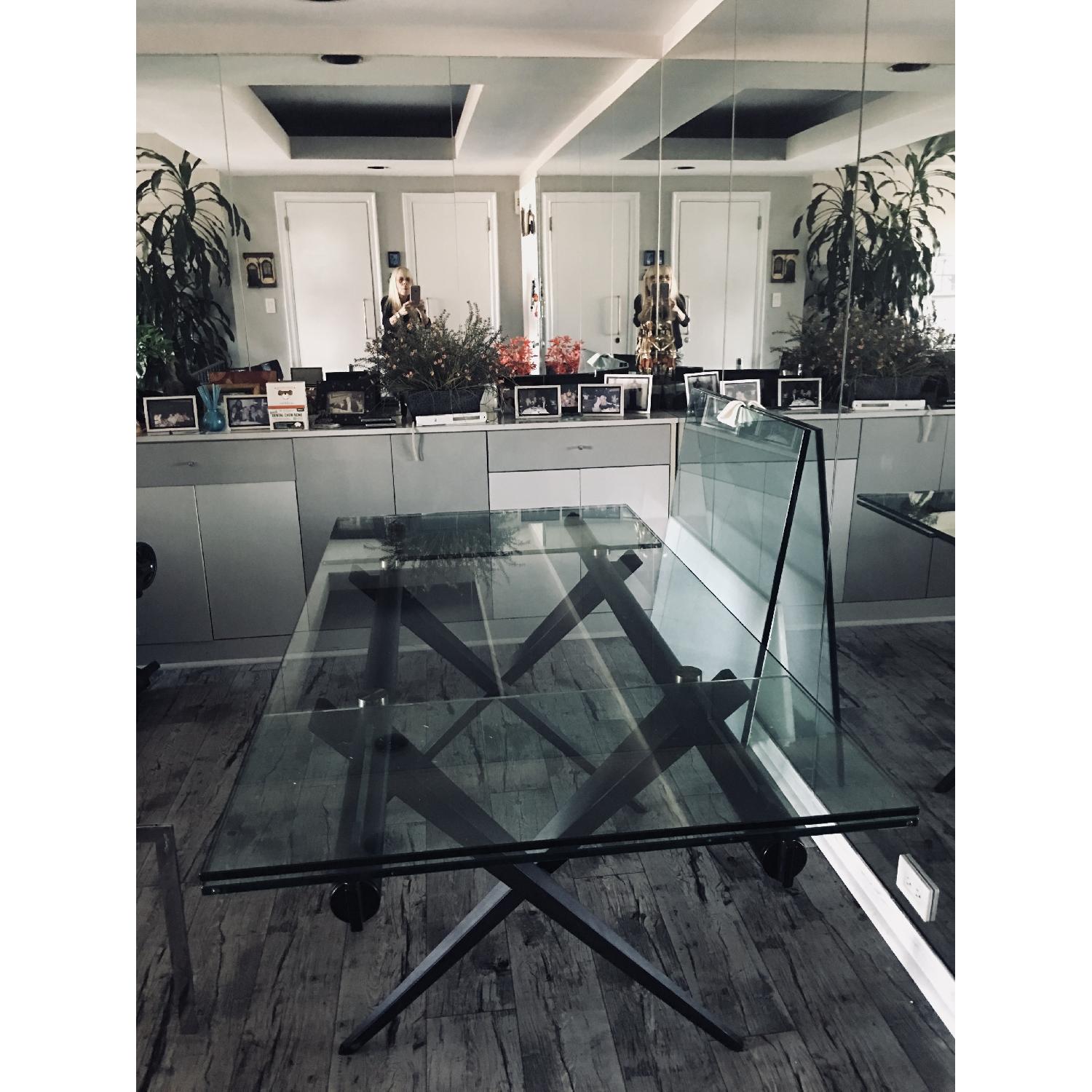 Maurice Villency Glass Rectangular Dining Table - image-4