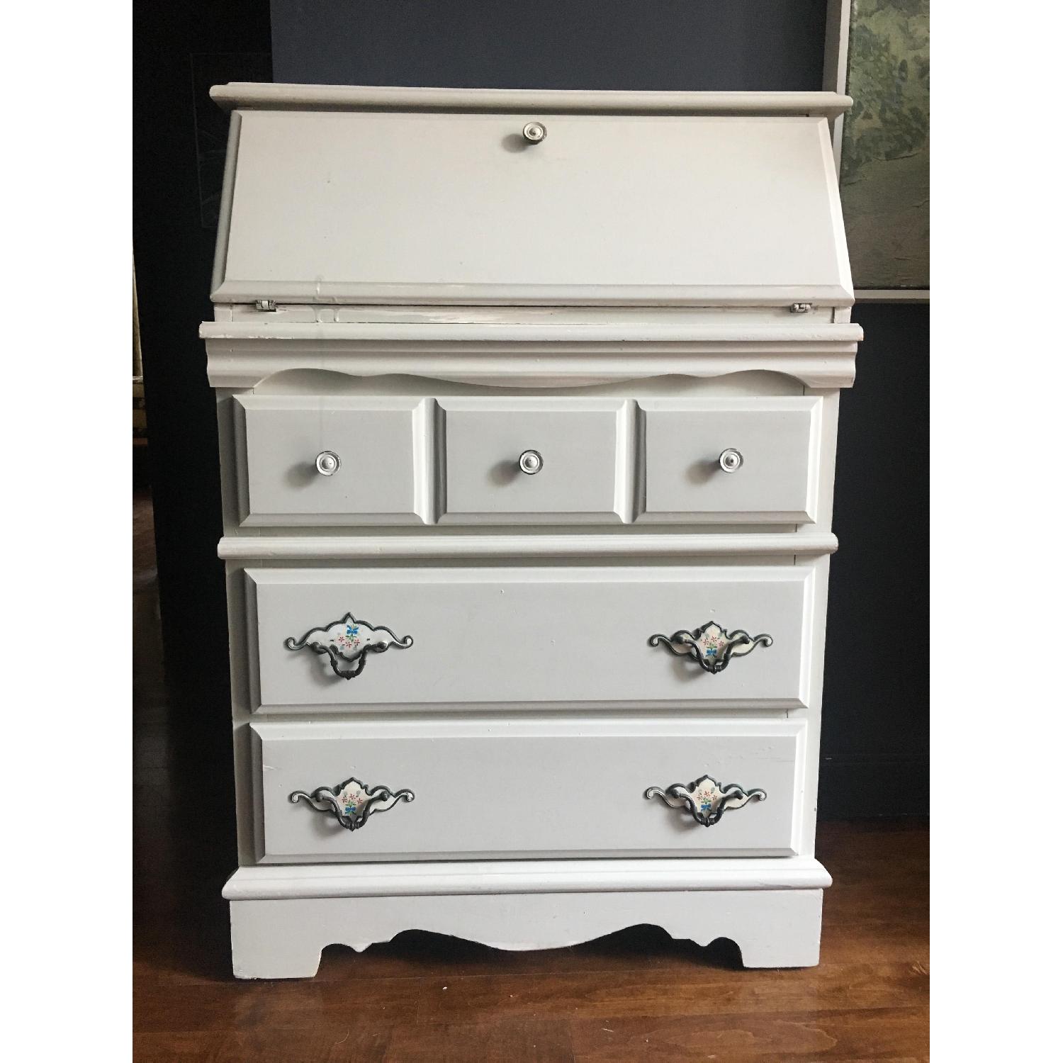 Vintage Shabby Chic Secretary Desk w/  Drawers - image-1