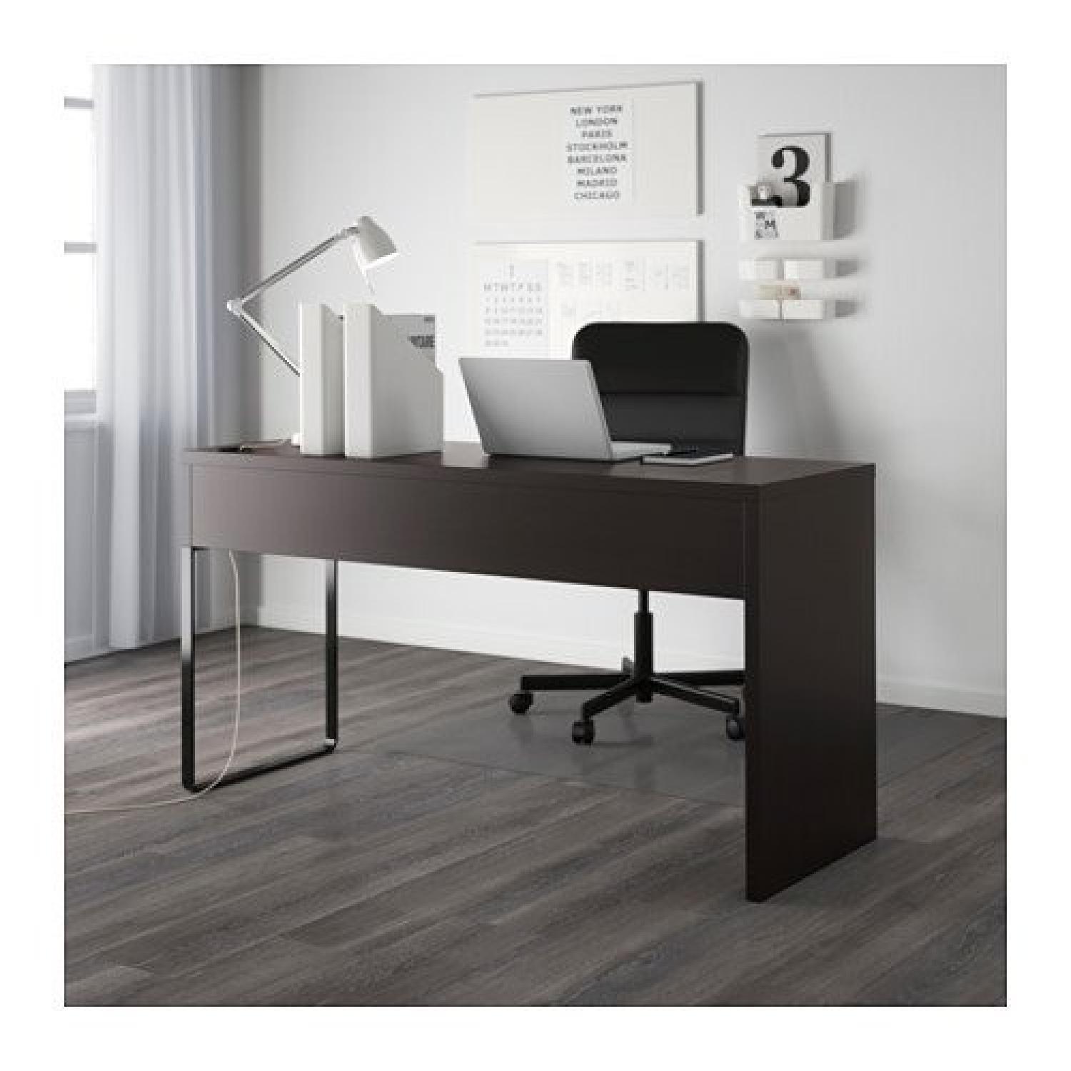 Ikea Micke Desk w/ 2 Drawers in Black-Brown - image-1