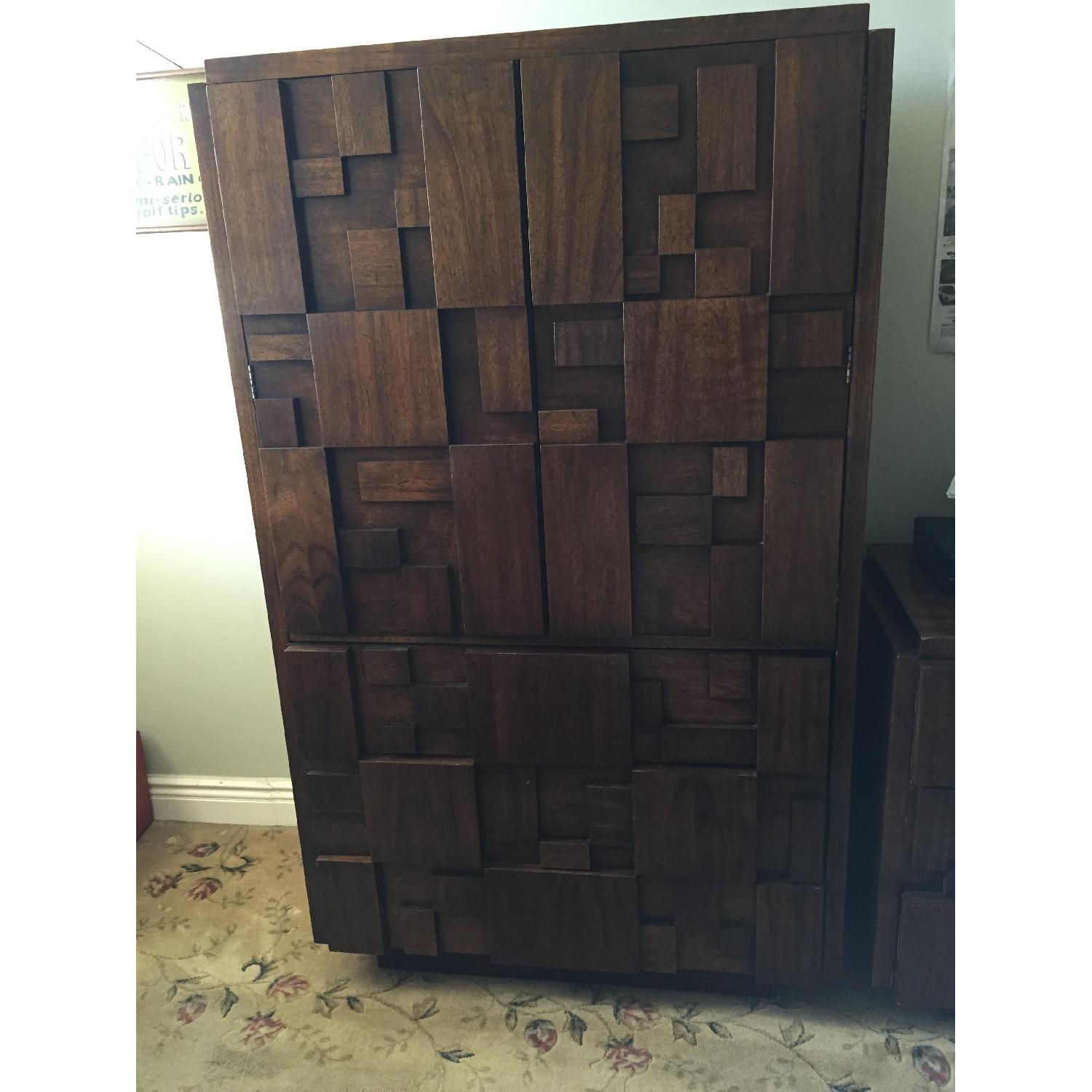 Lane Brutalist Mid Century Modern Armoire - image-1