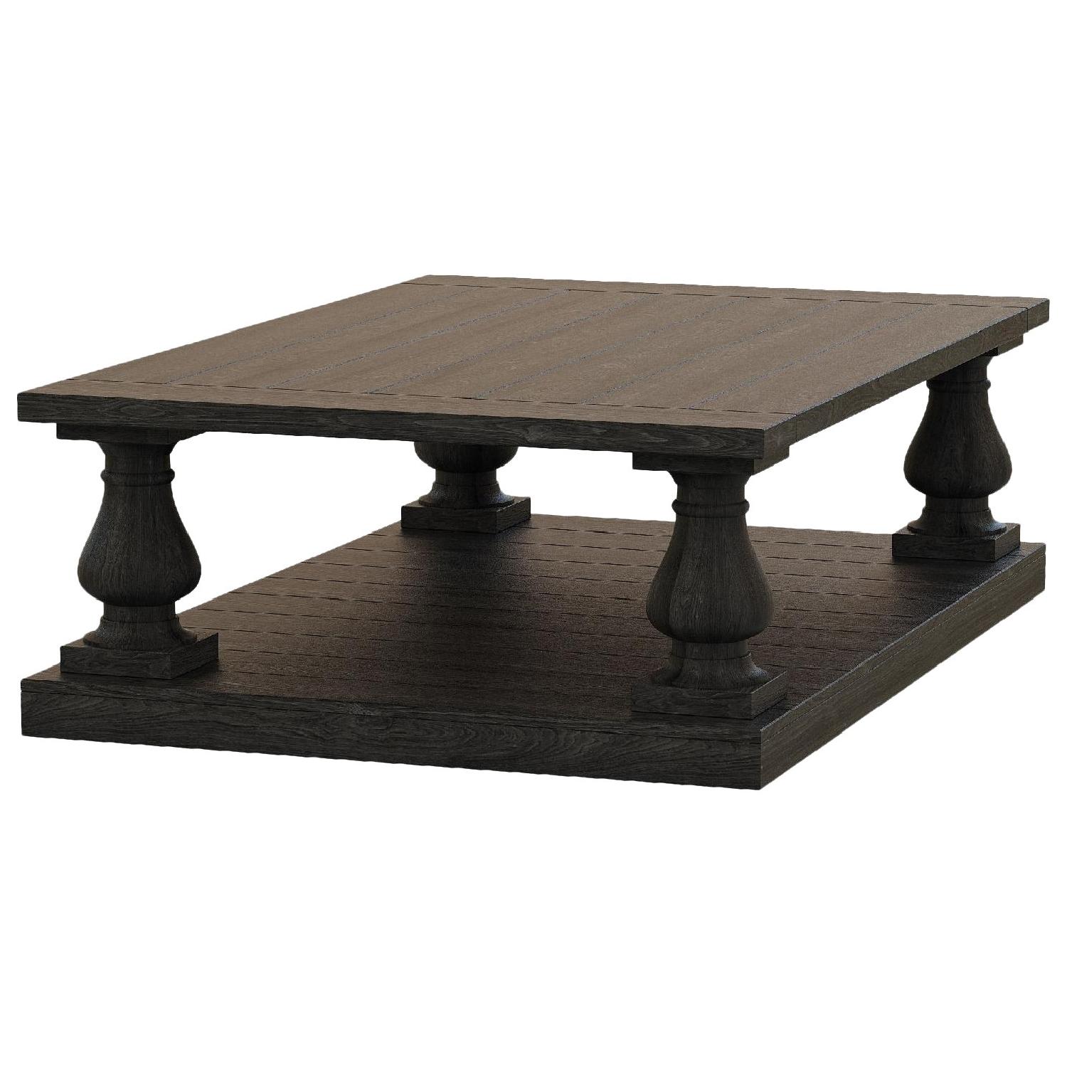 Restoration Hardware Balustrade Salvaged Wood Coffee Table AptDeco