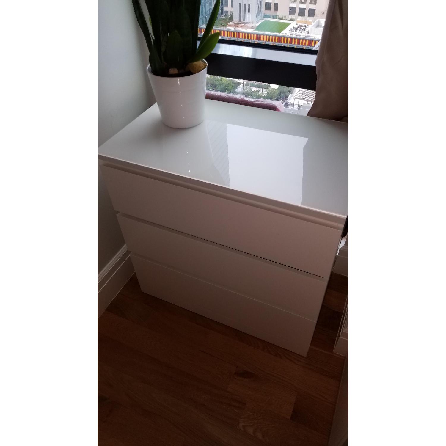 Ikea Malm 3-Drawer Chest w/ Glass Top - image-3