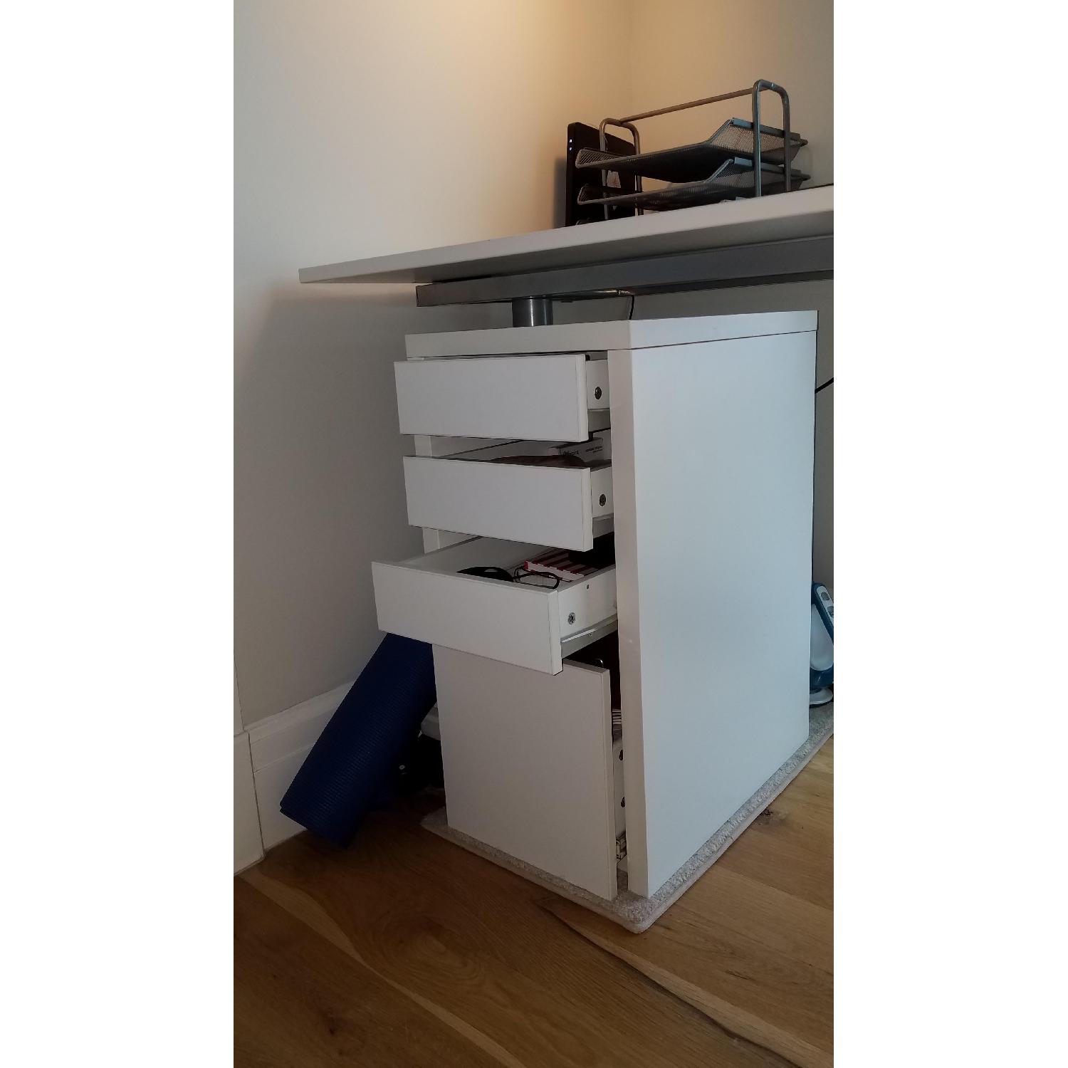 Ikea Bekant Height Adjustable Desk & Micke Filing Cabinet - image-3