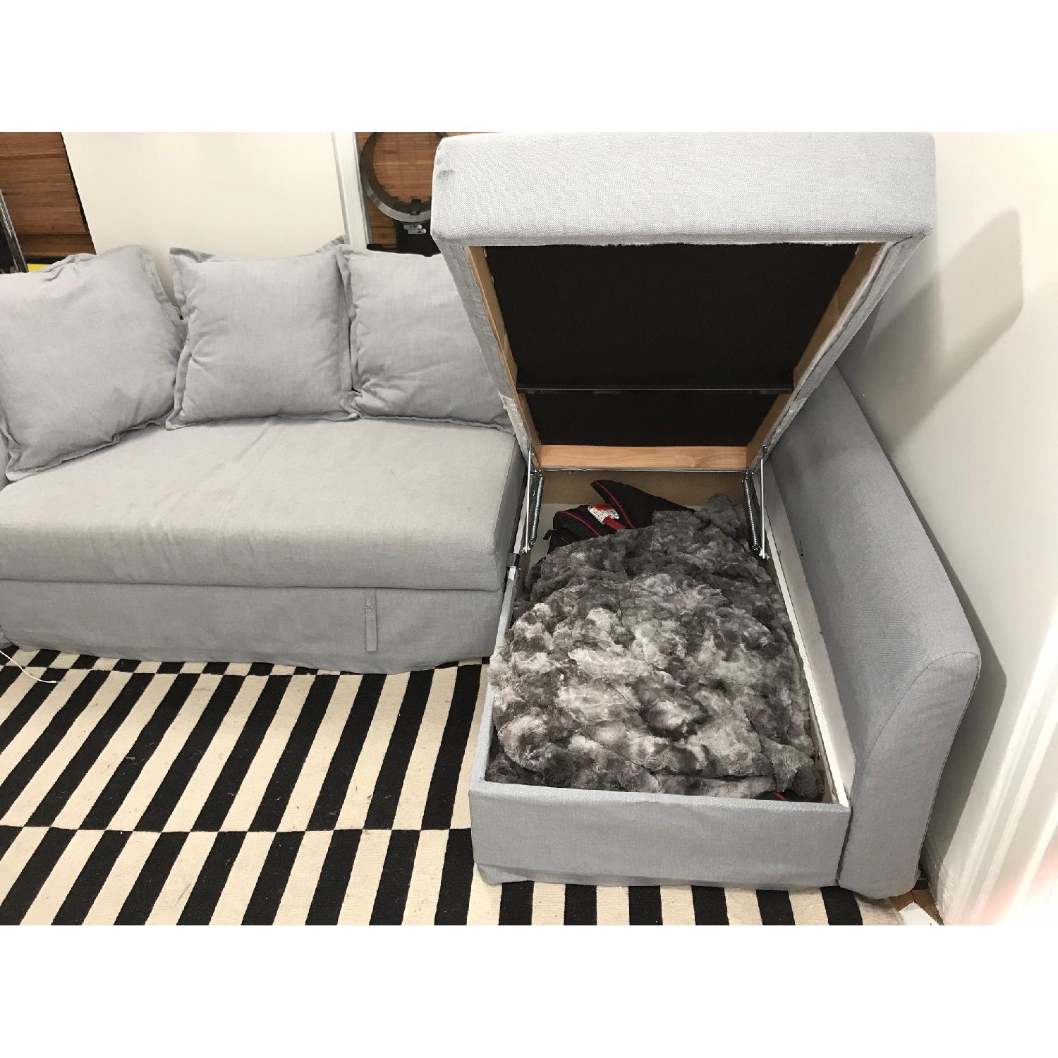 Ikea Holmsund Sleeper Sectional Sofa in Medium Gray - image-1