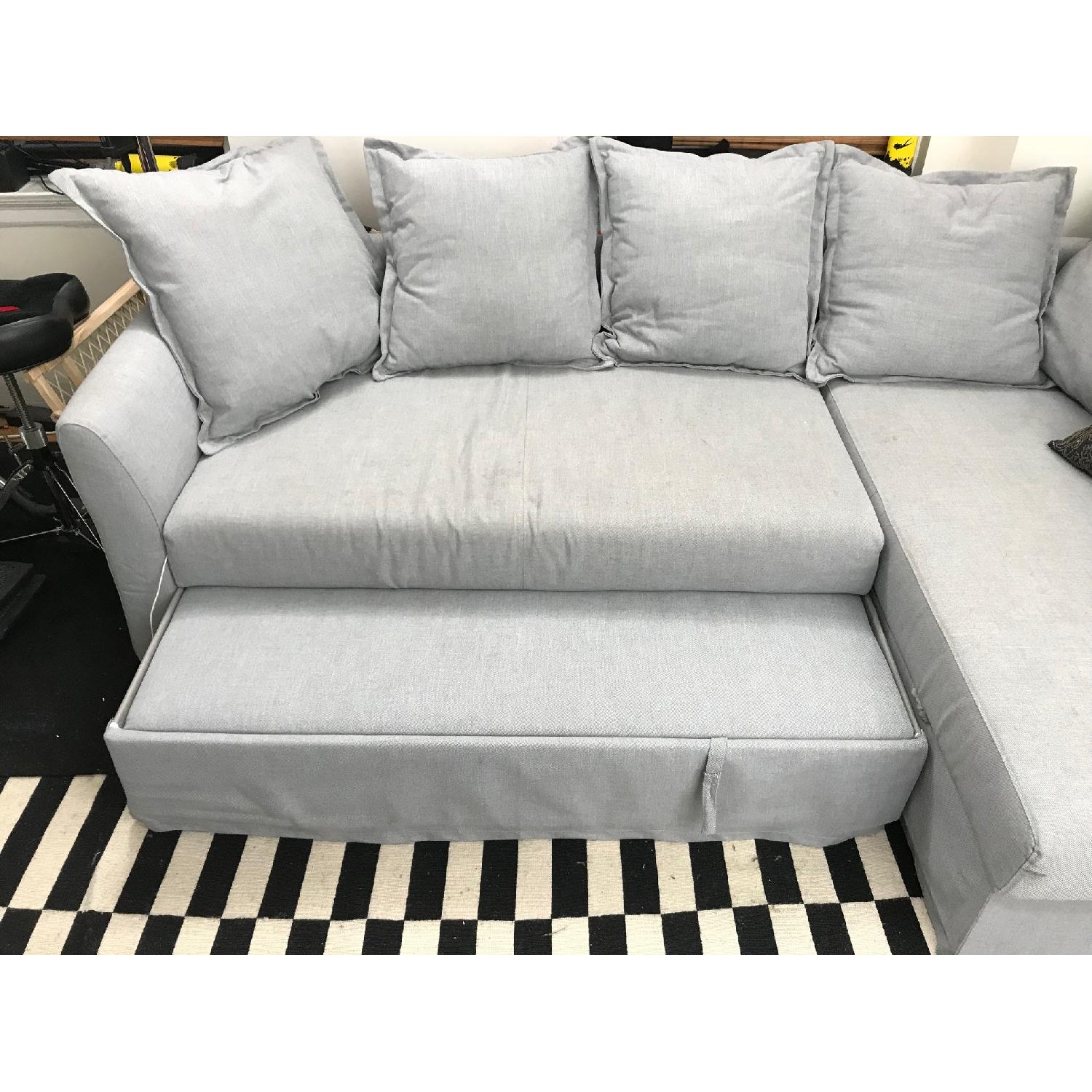 Ikea Holmsund Sleeper Sectional Sofa in Medium Gray - image-3