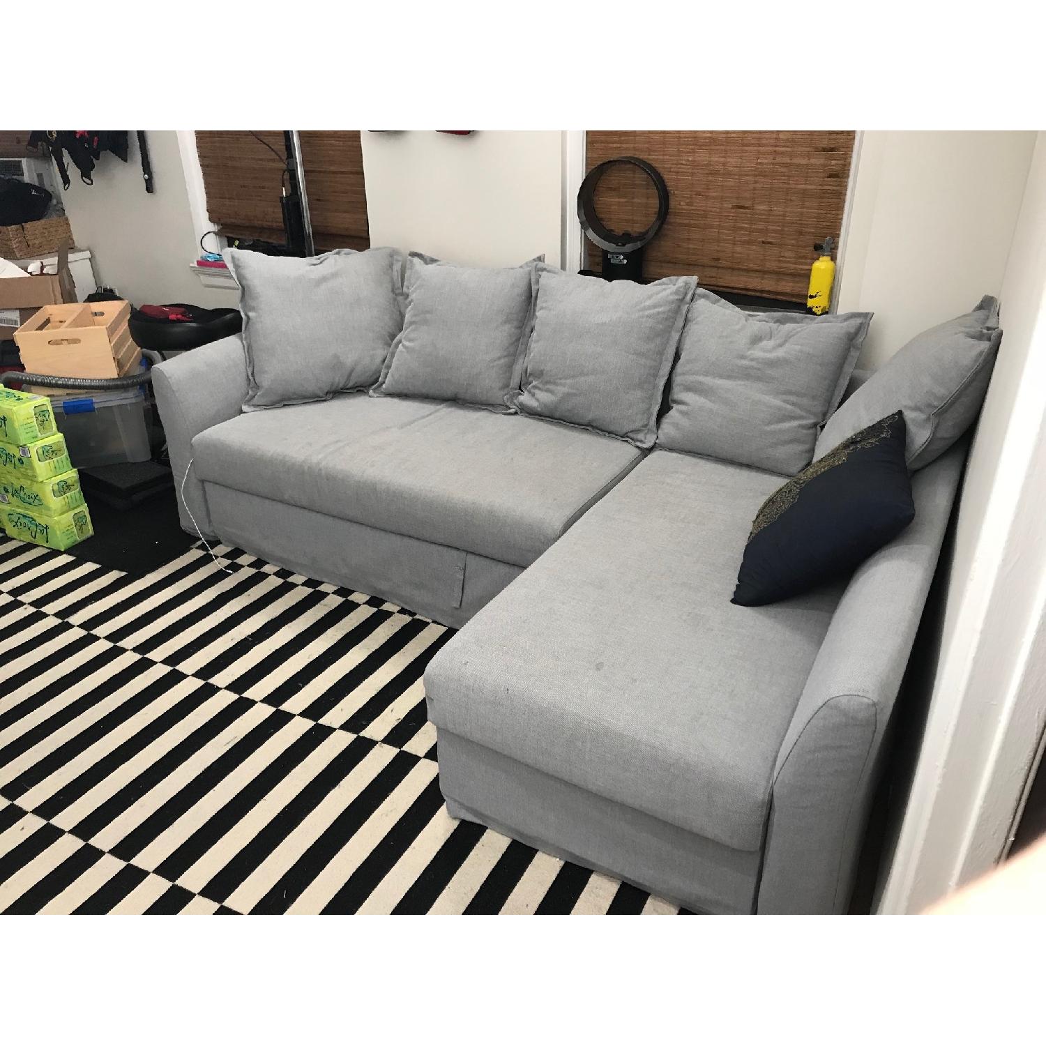 Ikea Holmsund Sleeper Sectional Sofa in Medium Gray - image-4