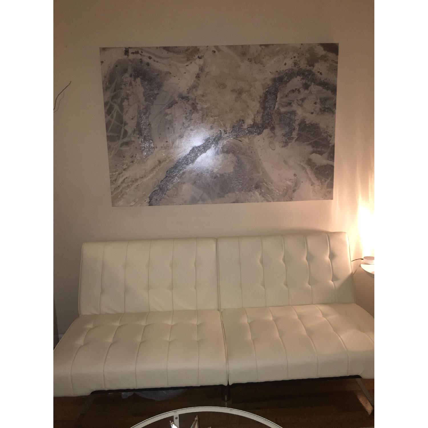 DHP Emily Split-Back Faux Leather Futon in Vanilla - image-3