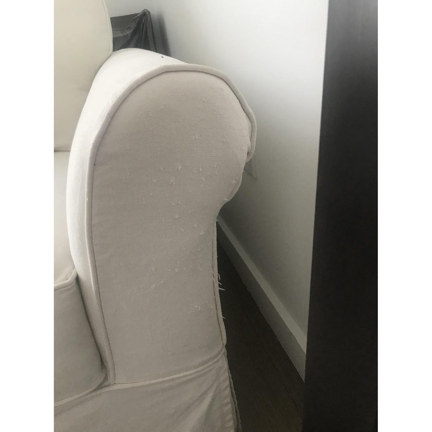 Pottery Barn Slipcovered Rolled Arm Chair & ottoman - image-4