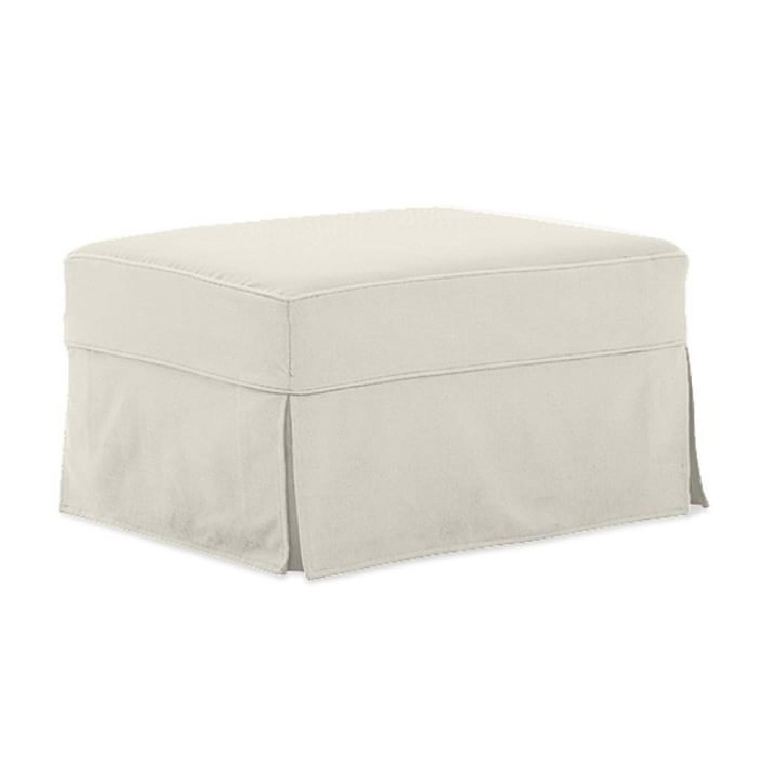 Pottery Barn Slipcovered Rolled Arm Chair & ottoman - image-5