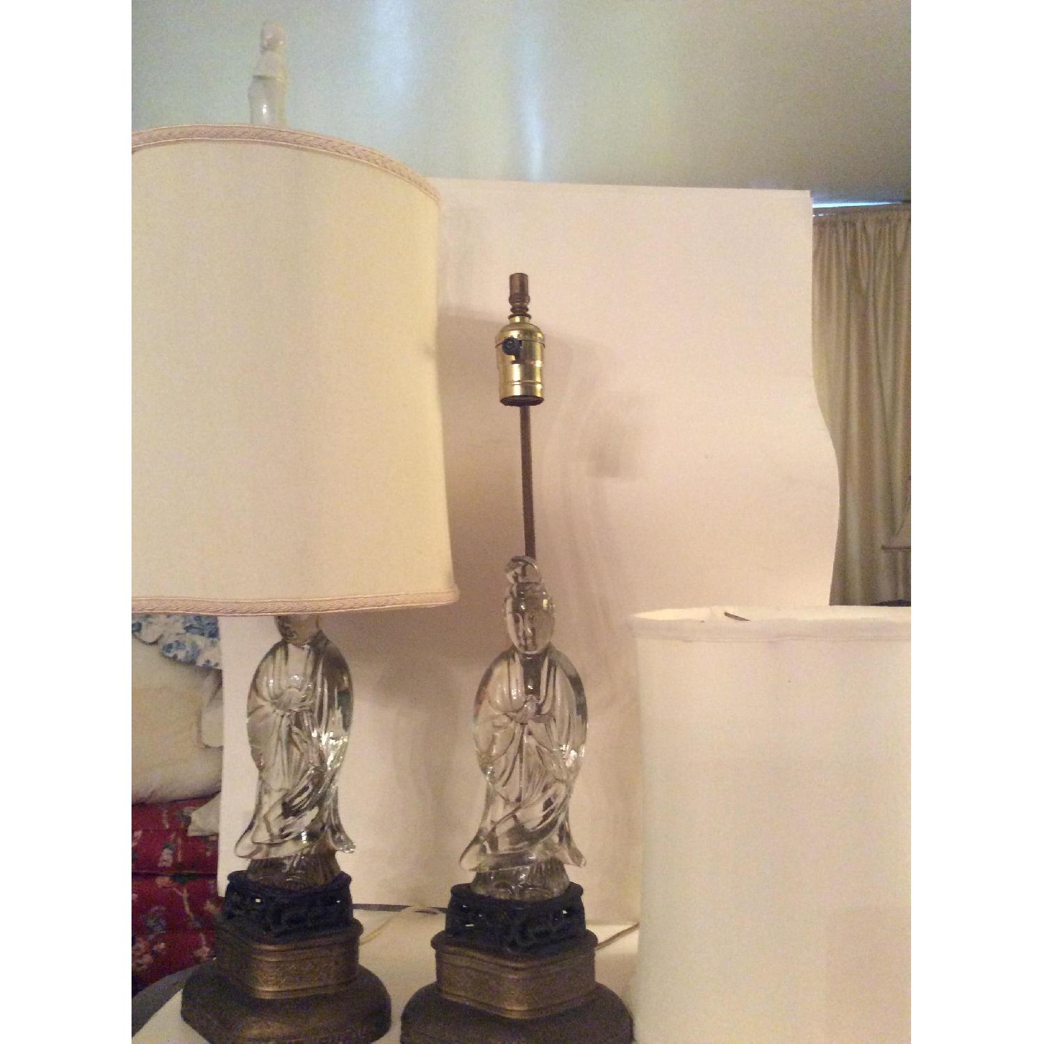 Vintage Chinese Figurine Table Lamps AptDeco
