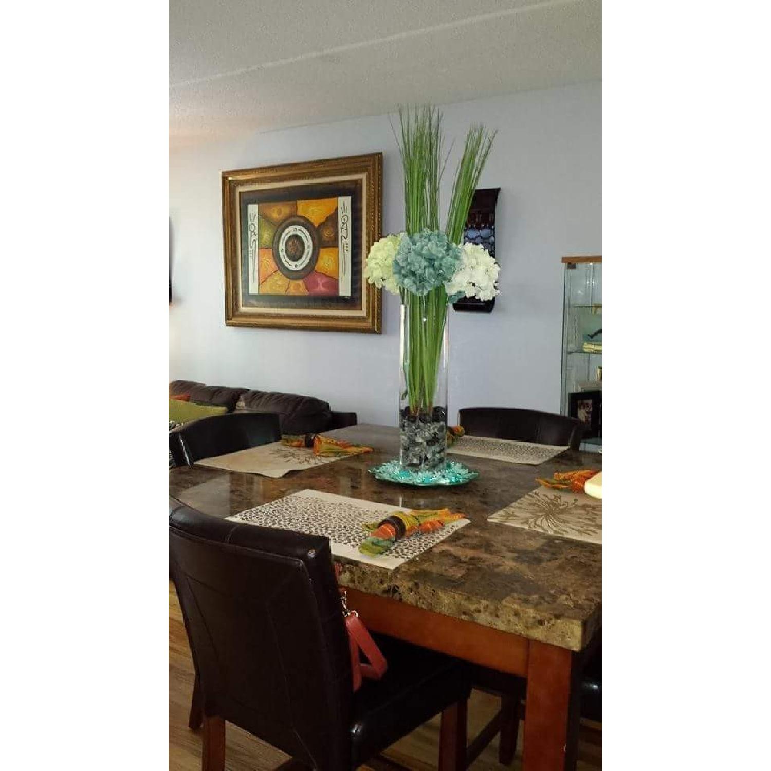 Raymour & Flanigan Marble Dining Table w/ 4 Chairs - image-1