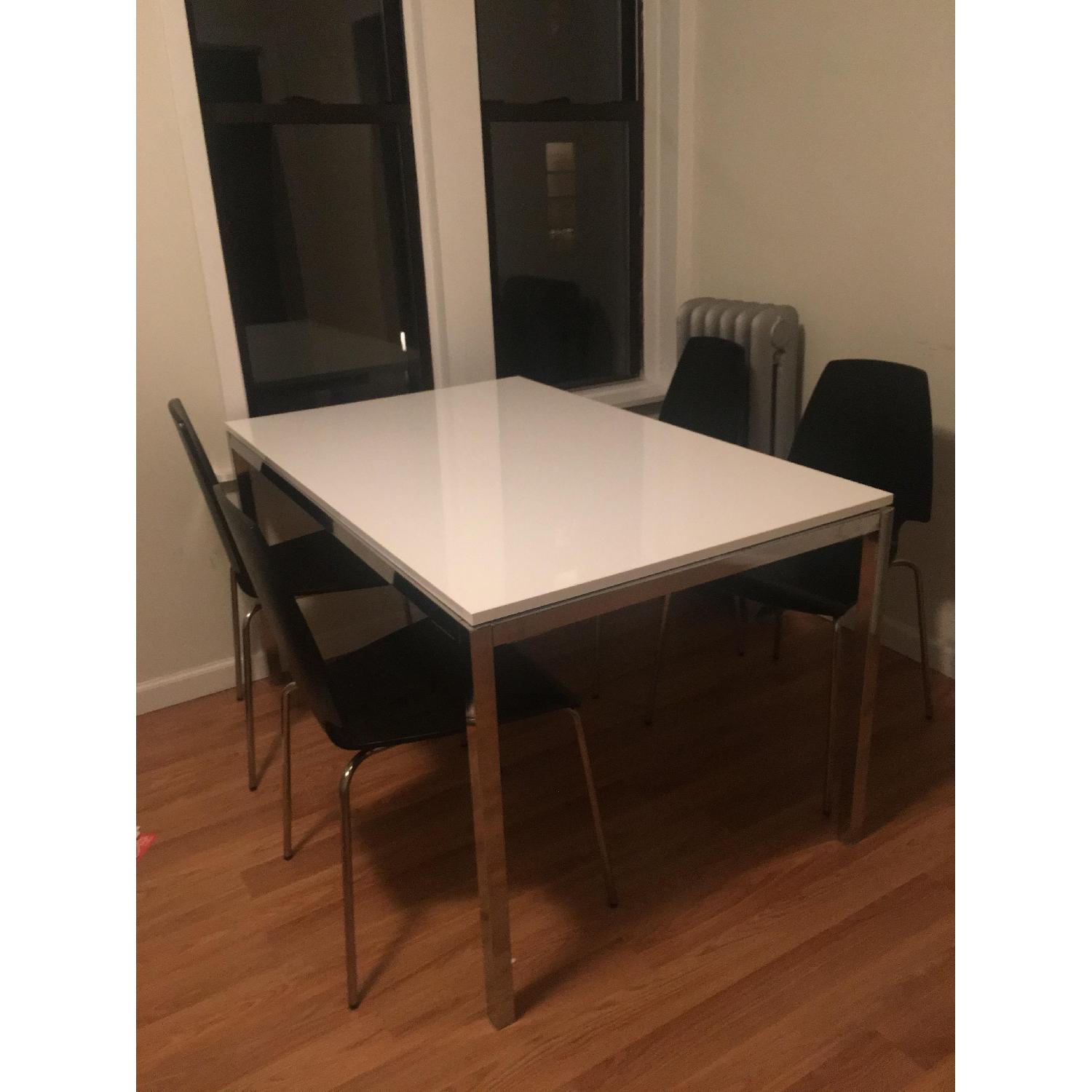 Ikea Torsby White Chrome Plated Dining Table w/ 4 Chairs - image-1