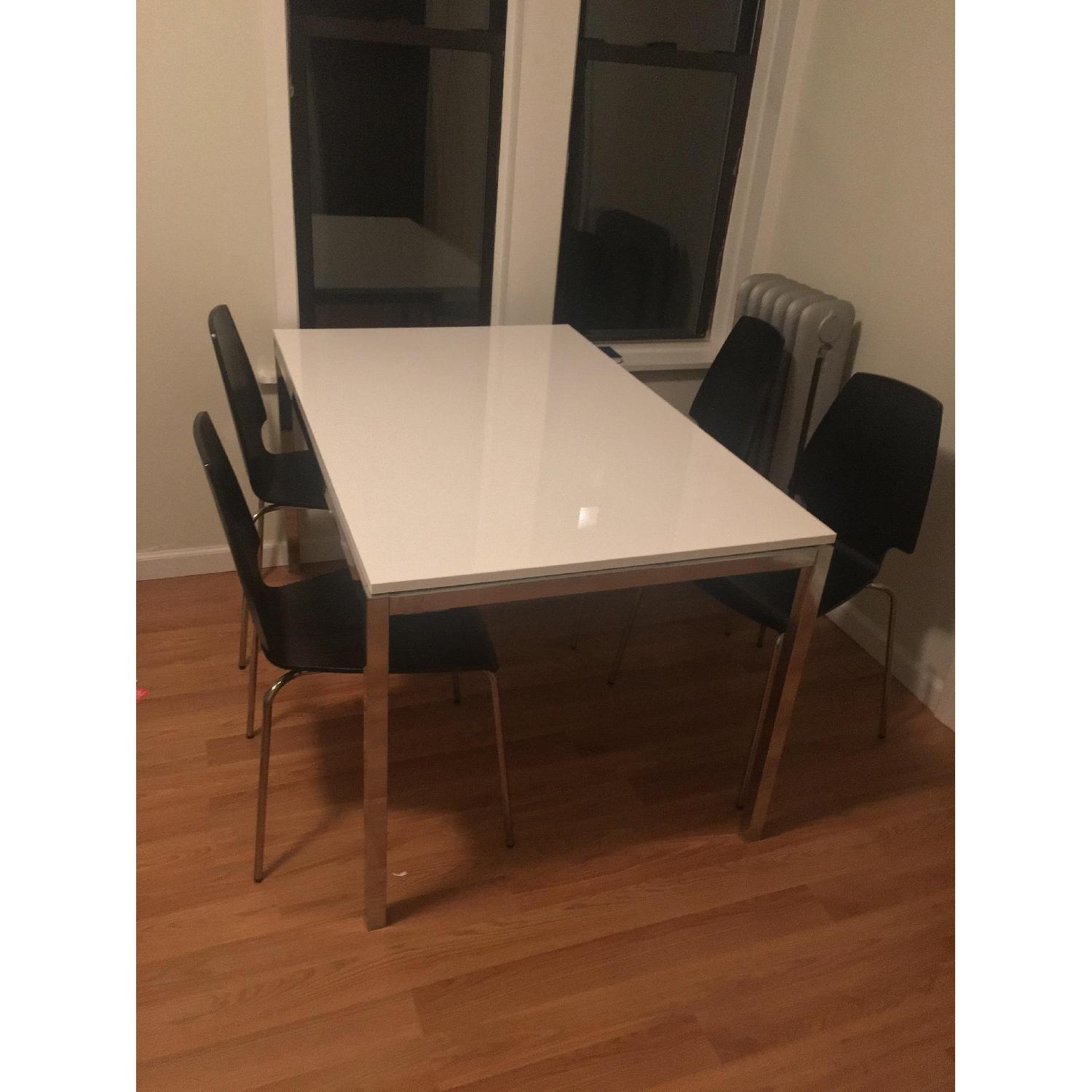 Ikea Torsby White Chrome Plated Dining Table w/ 4 Chairs - image-2