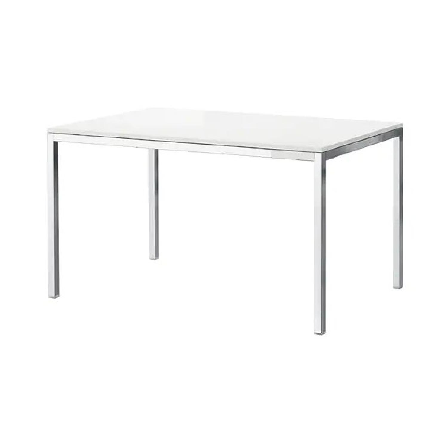 Ikea Torsby White Chrome Plated Dining Table w/ 4 Chairs - image-3