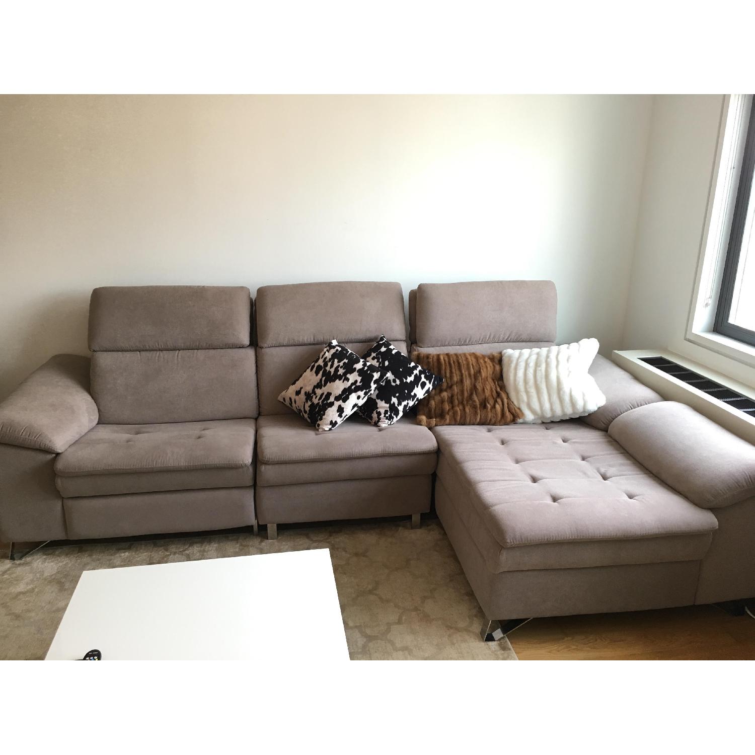 Modern 3-Piece Sectional Sofa w/ Electric Recliner - image-1