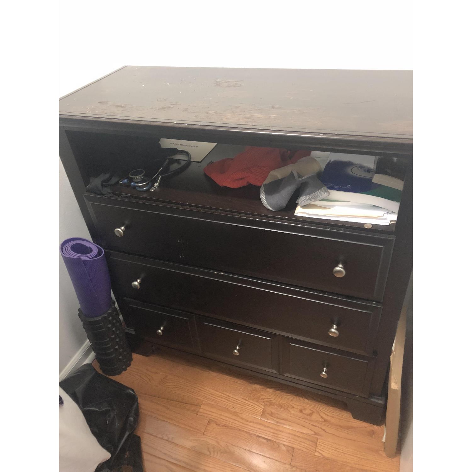 Ikea Dark Brown Wood Dresser AptDeco