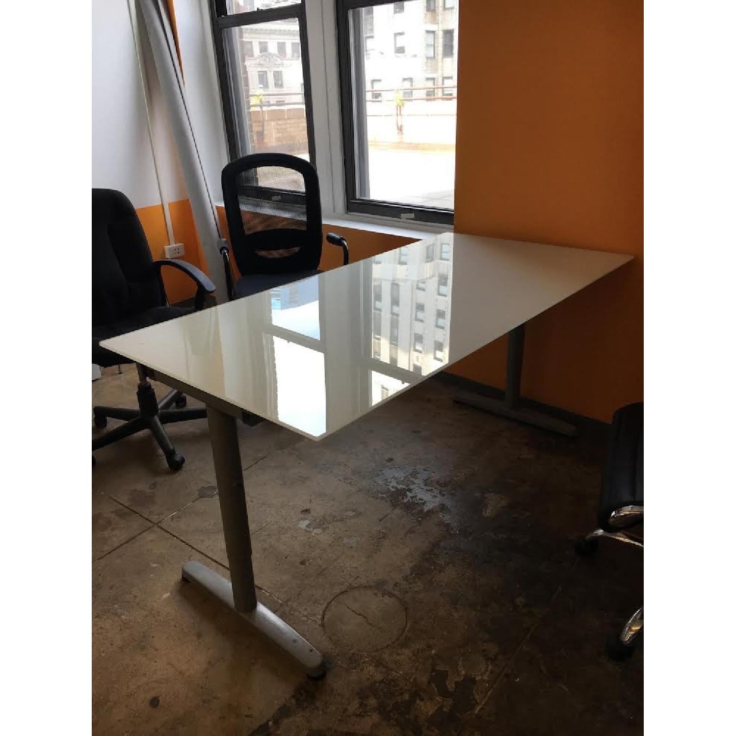 Ikea Adjustable-Height Glass Top Desk - image-2