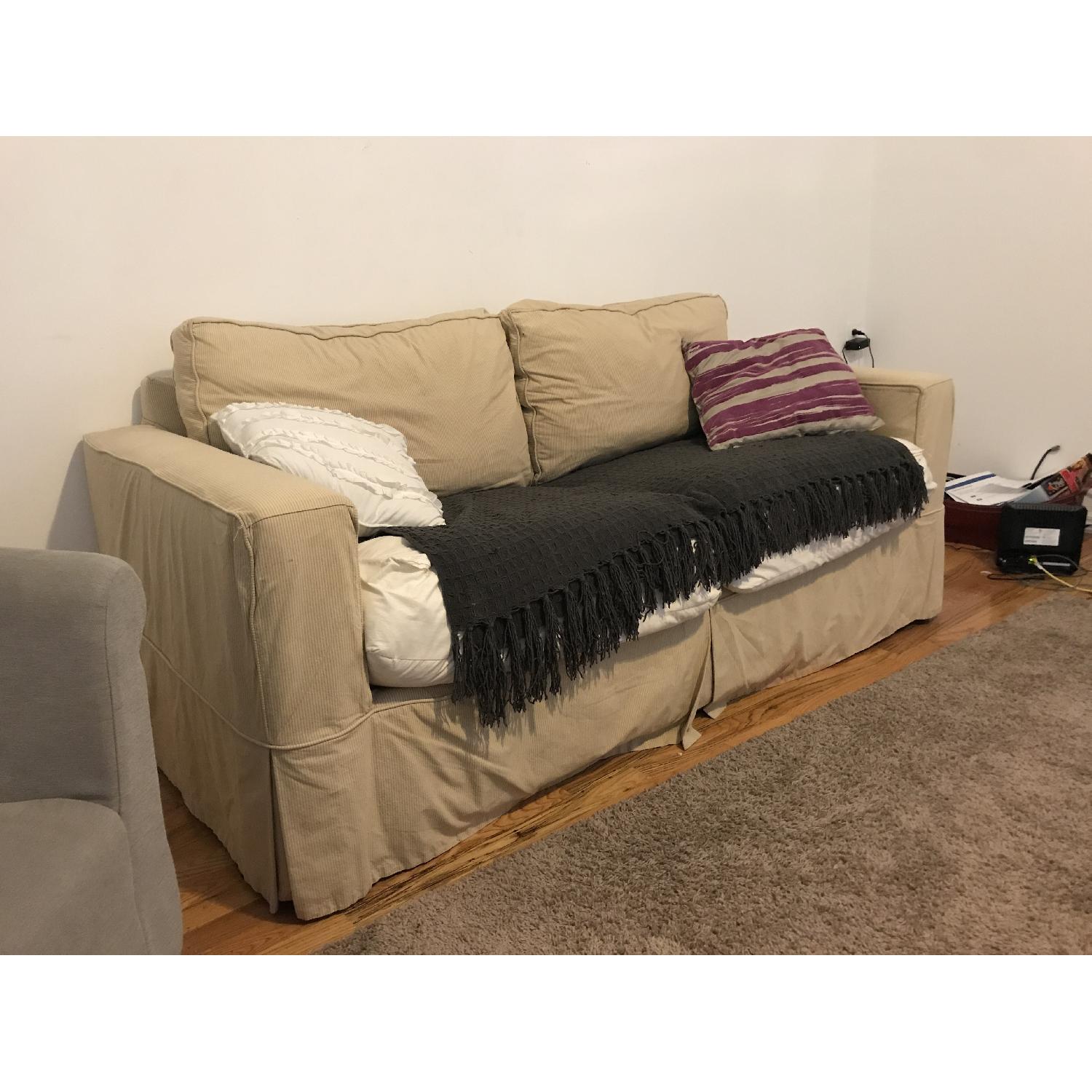 Arhaus Slipcovered Apartment Size Sofa - image-1