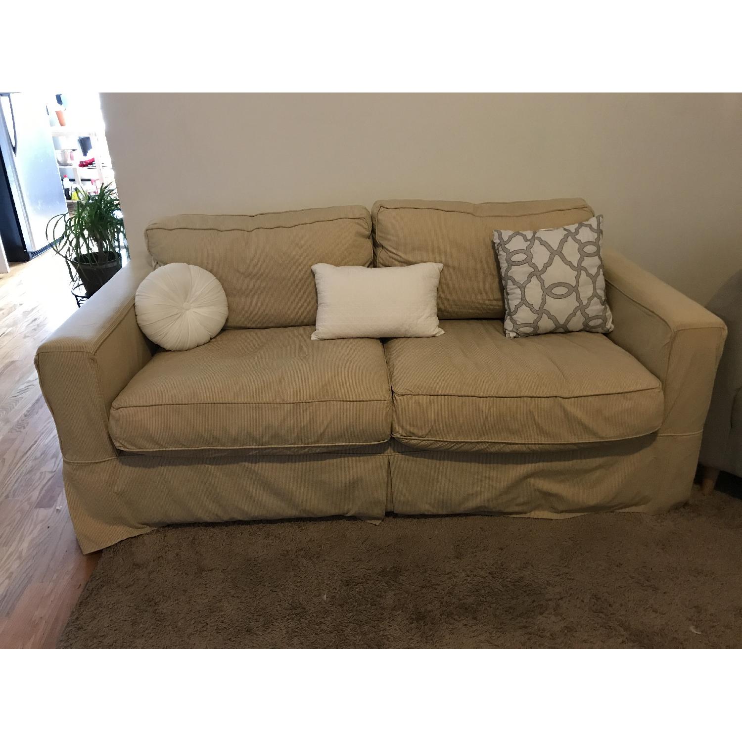 Arhaus Slipcovered Apartment Size Sofa - image-3