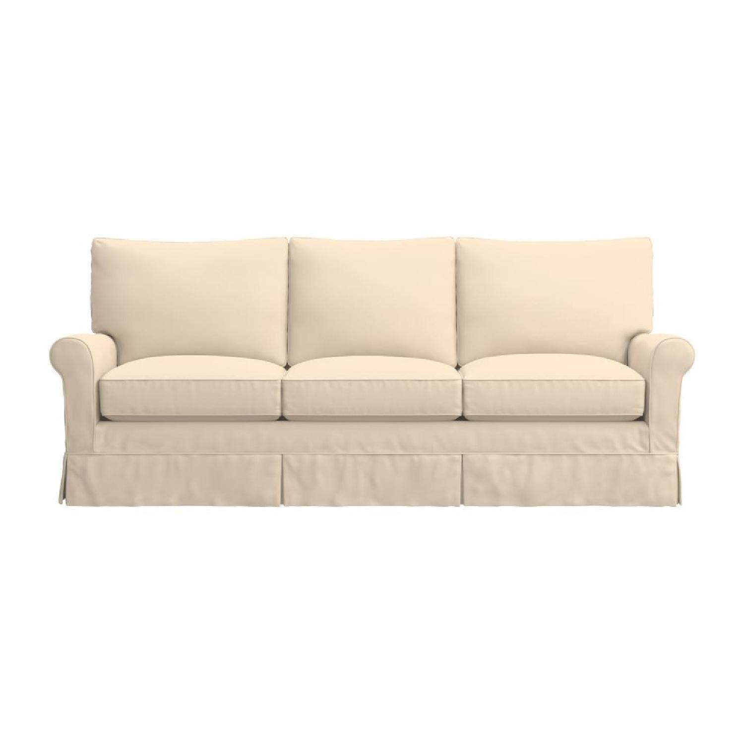 Crate & Barrel Slipcovered Pullout Queen Sofa + Armchair AptDeco