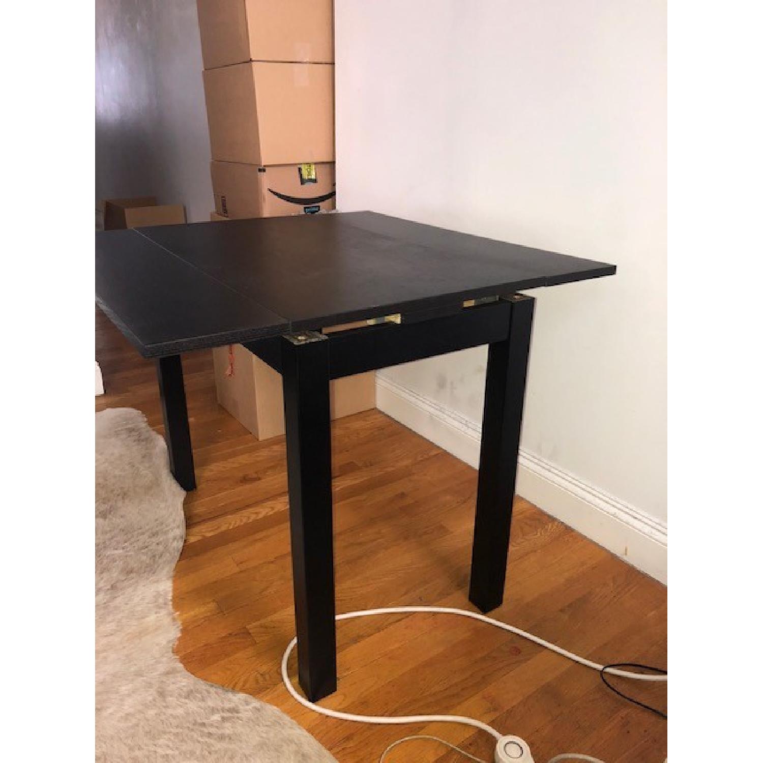 Ikea Black Wood Dining Table w/ 2 Chairs - image-1