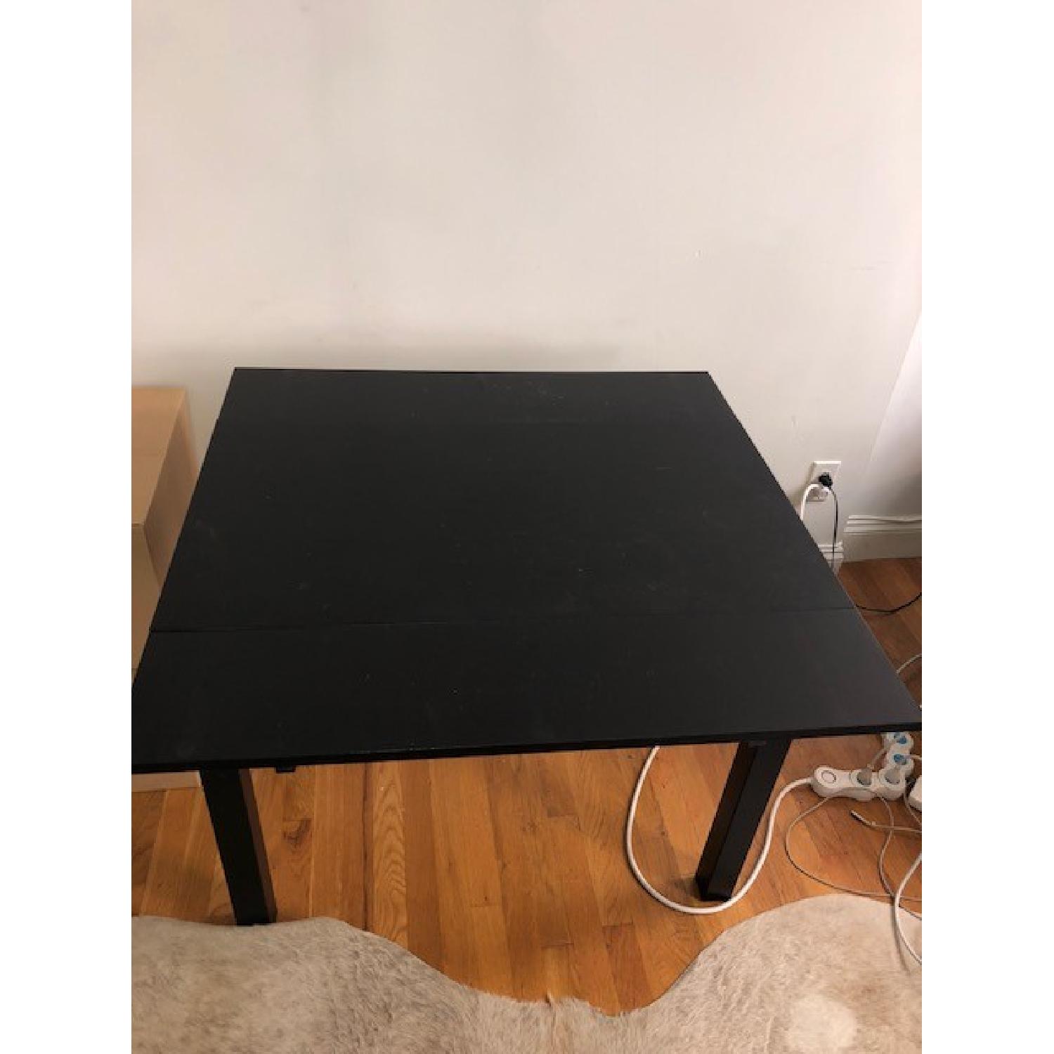 Ikea Black Wood Dining Table w/ 2 Chairs - image-3