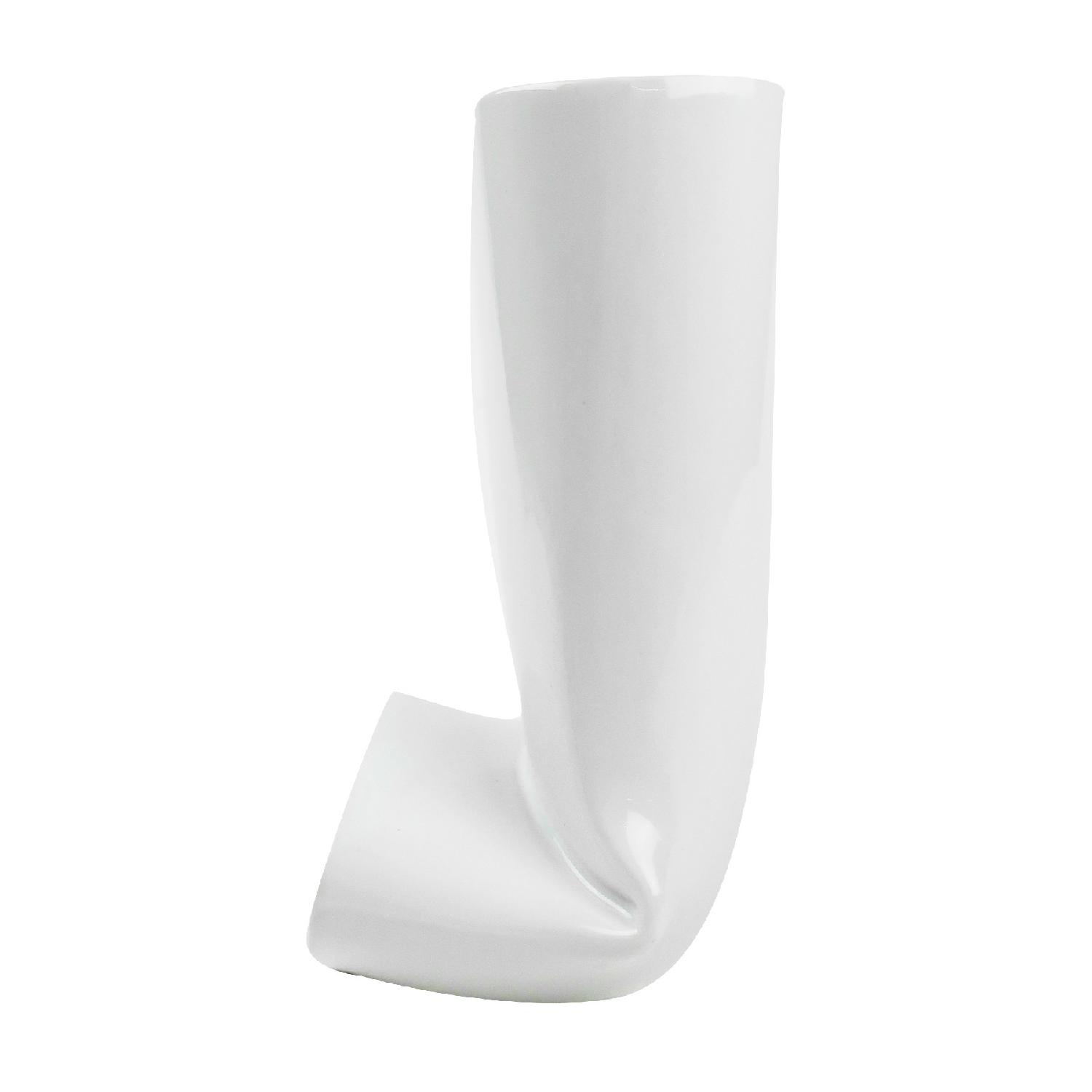 White Folded Ceramic Vase - image-3