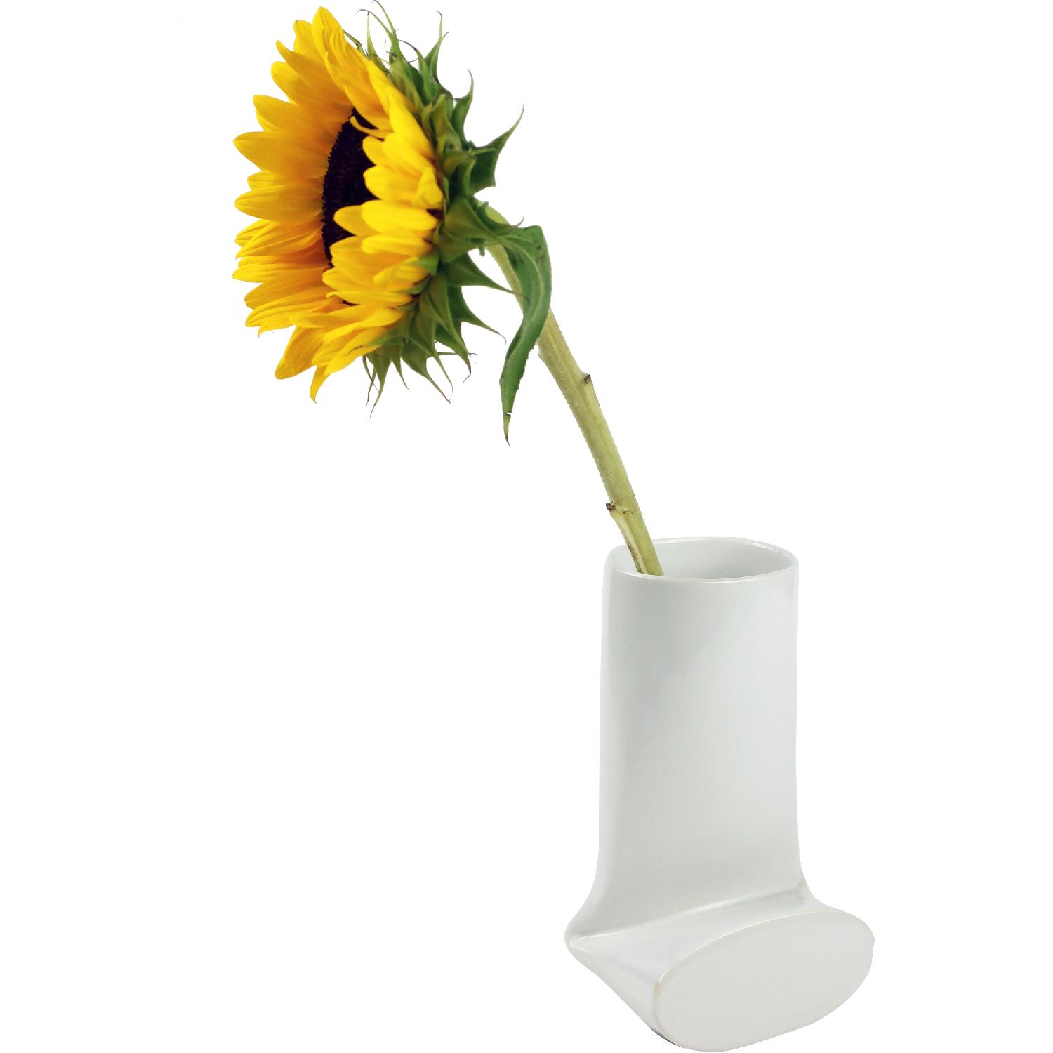 White Folded Ceramic Vase - image-4