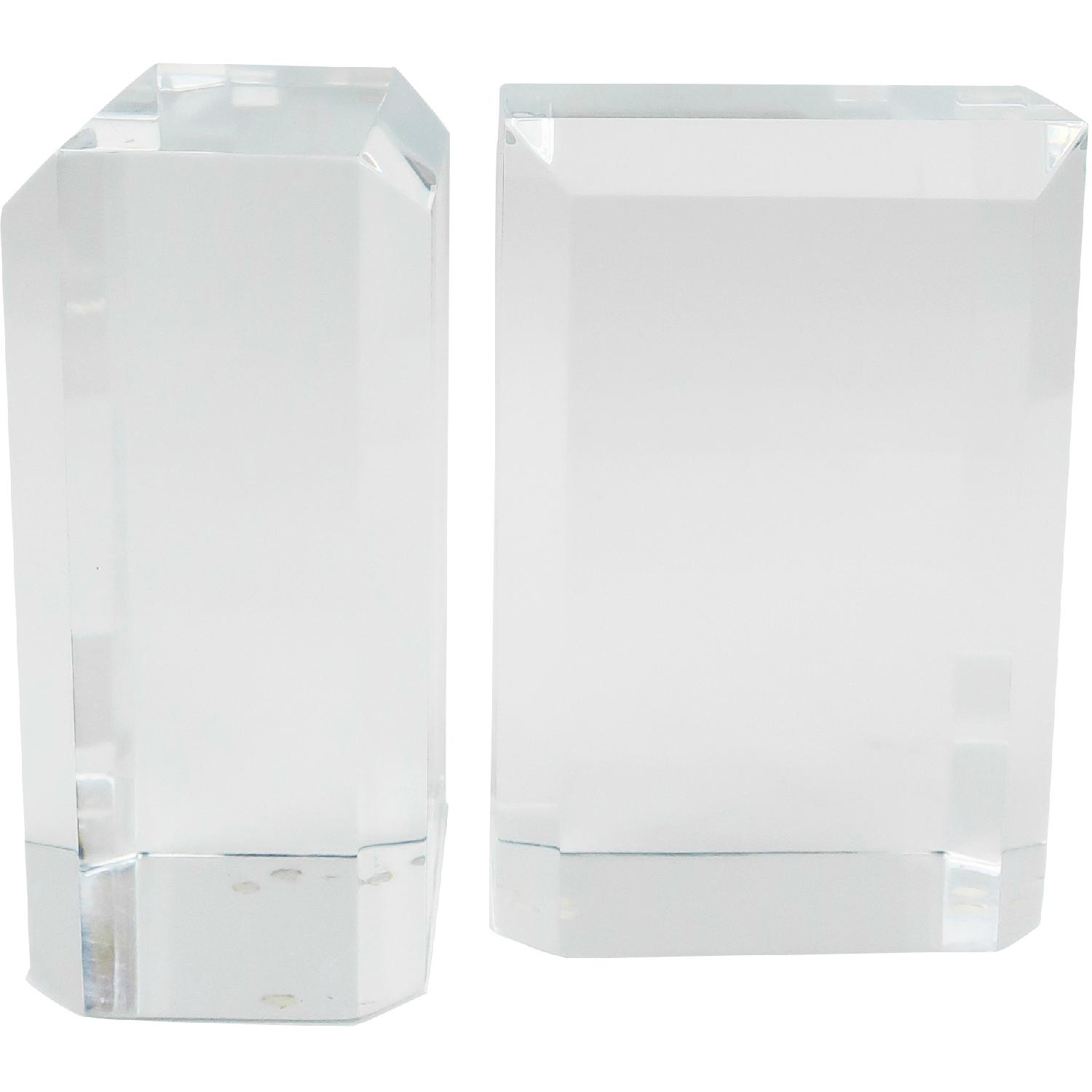 Ritts Co. of Los Angeles Astrolite Lucite Faceted Bookends - image-1