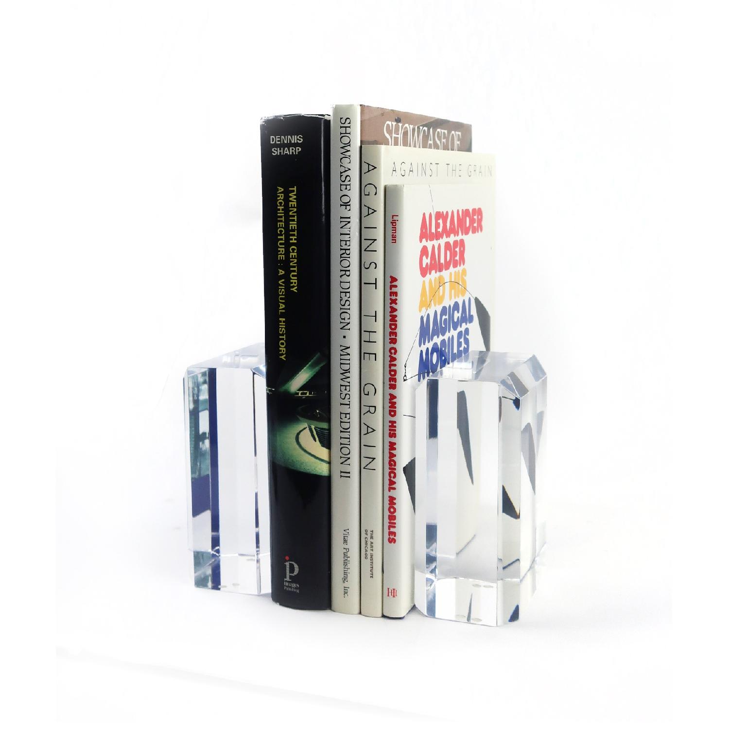 Ritts Co. of Los Angeles Astrolite Lucite Faceted Bookends - image-2