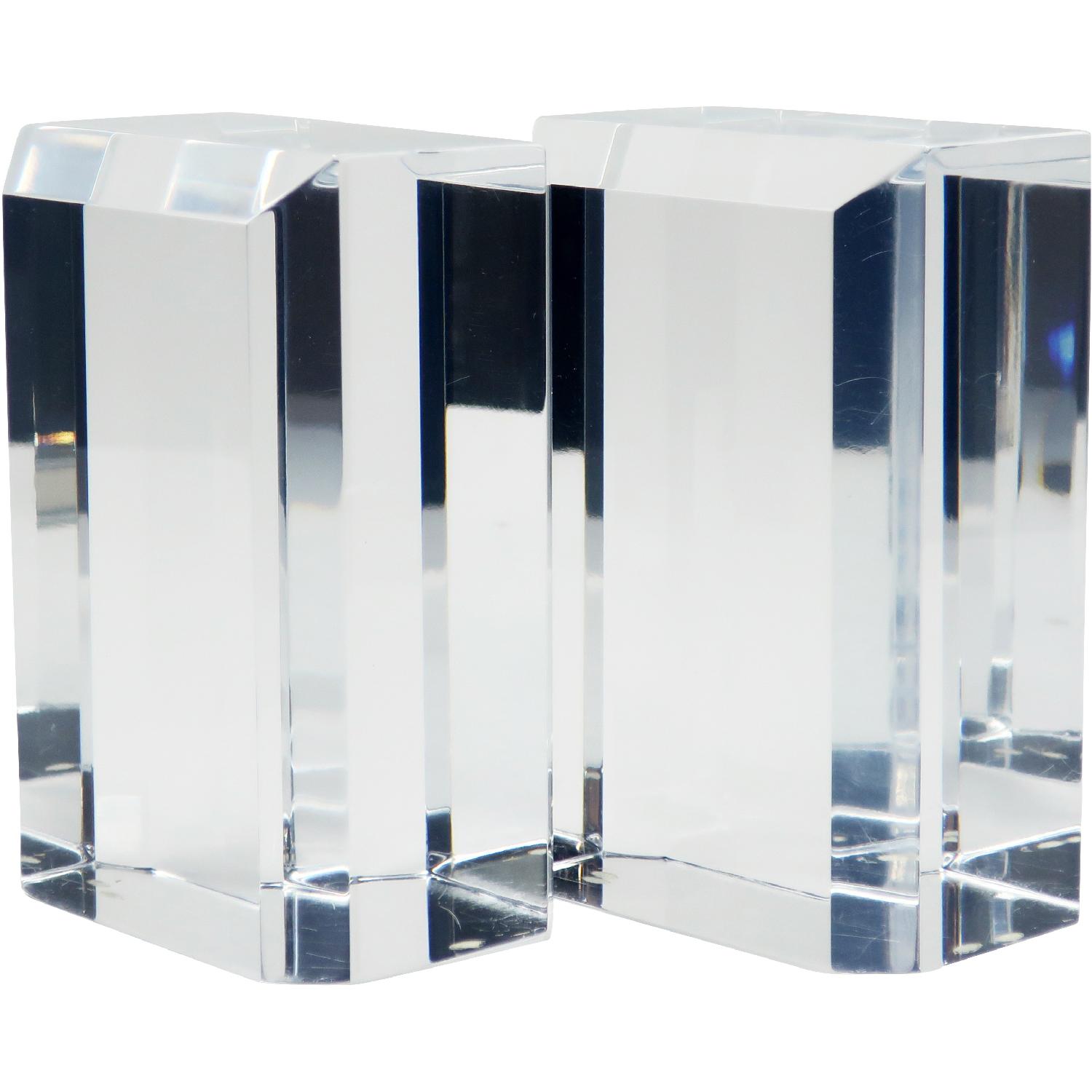 Ritts Co. of Los Angeles Astrolite Lucite Faceted Bookends - image-4