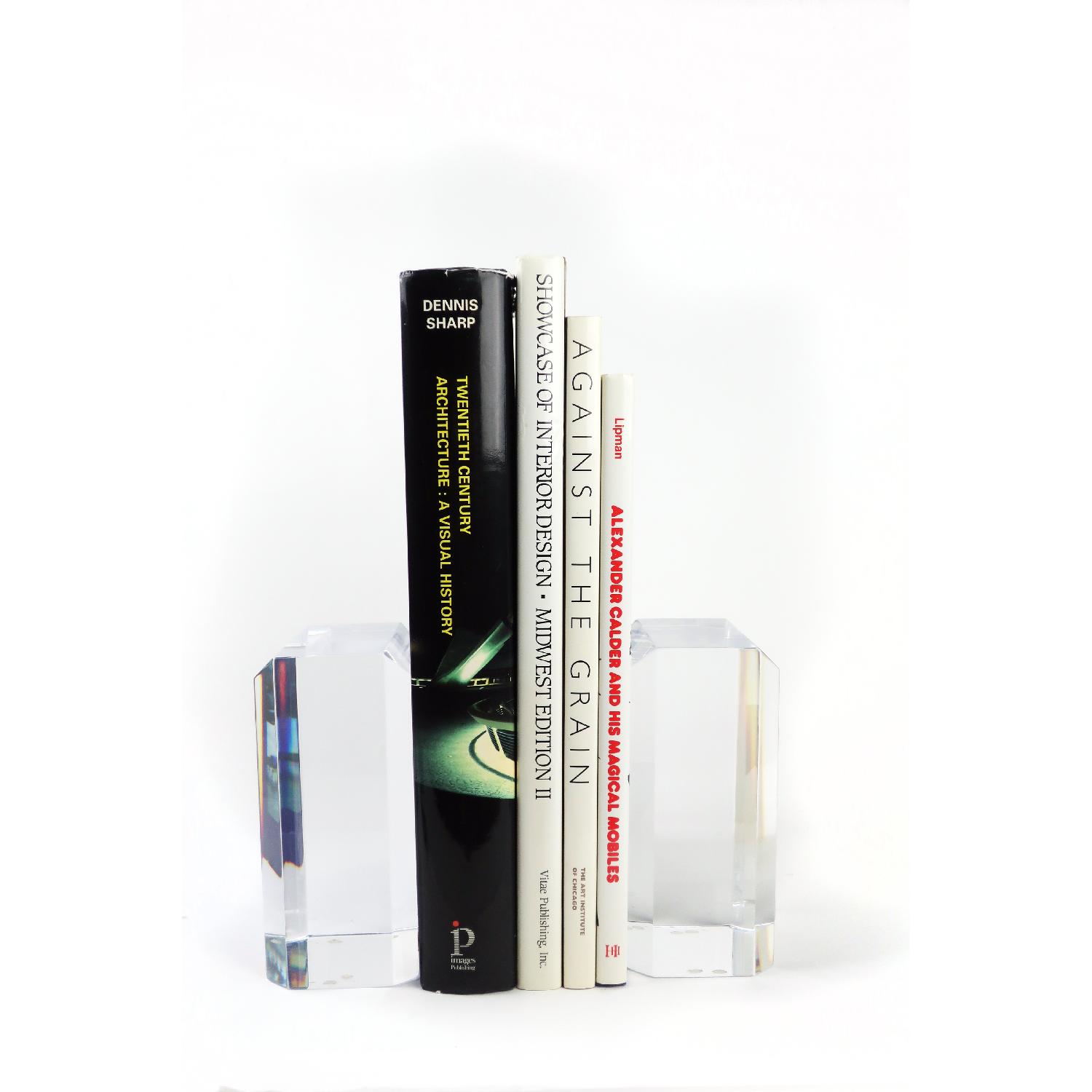 Ritts Co. of Los Angeles Astrolite Lucite Faceted Bookends - image-5