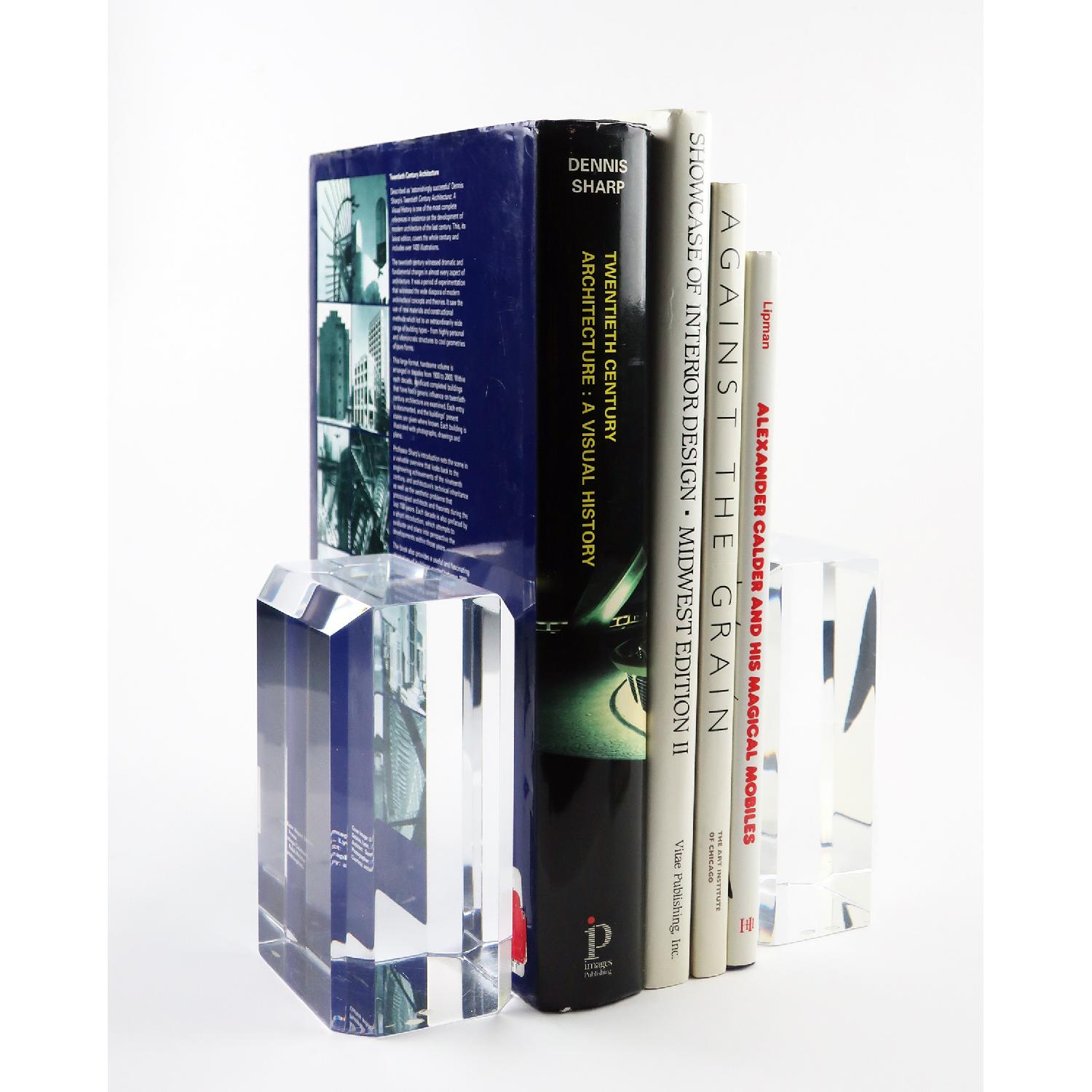 Ritts Co. of Los Angeles Astrolite Lucite Faceted Bookends - image-6