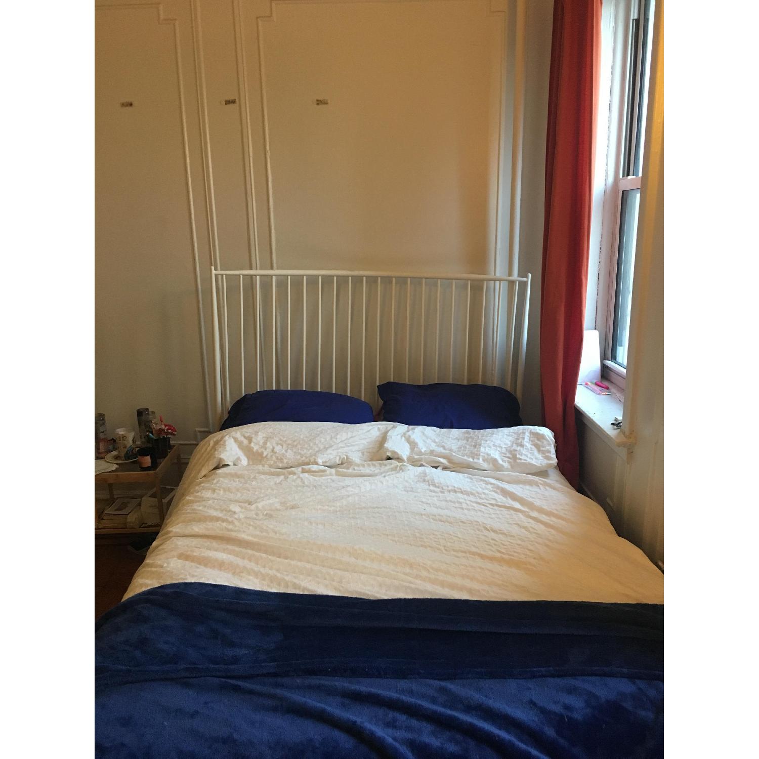 West Elm Stella Full White Metal Bed Frame - image-1