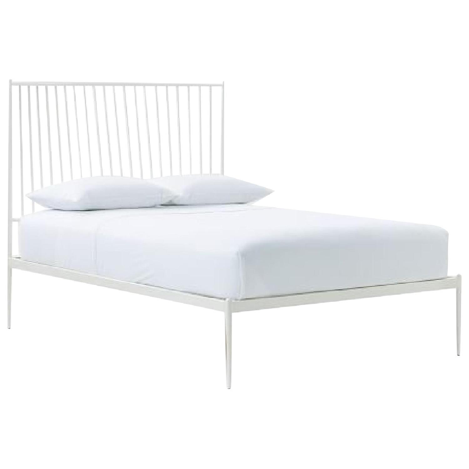 West Elm Stella Full White Metal Bed Frame - image-0