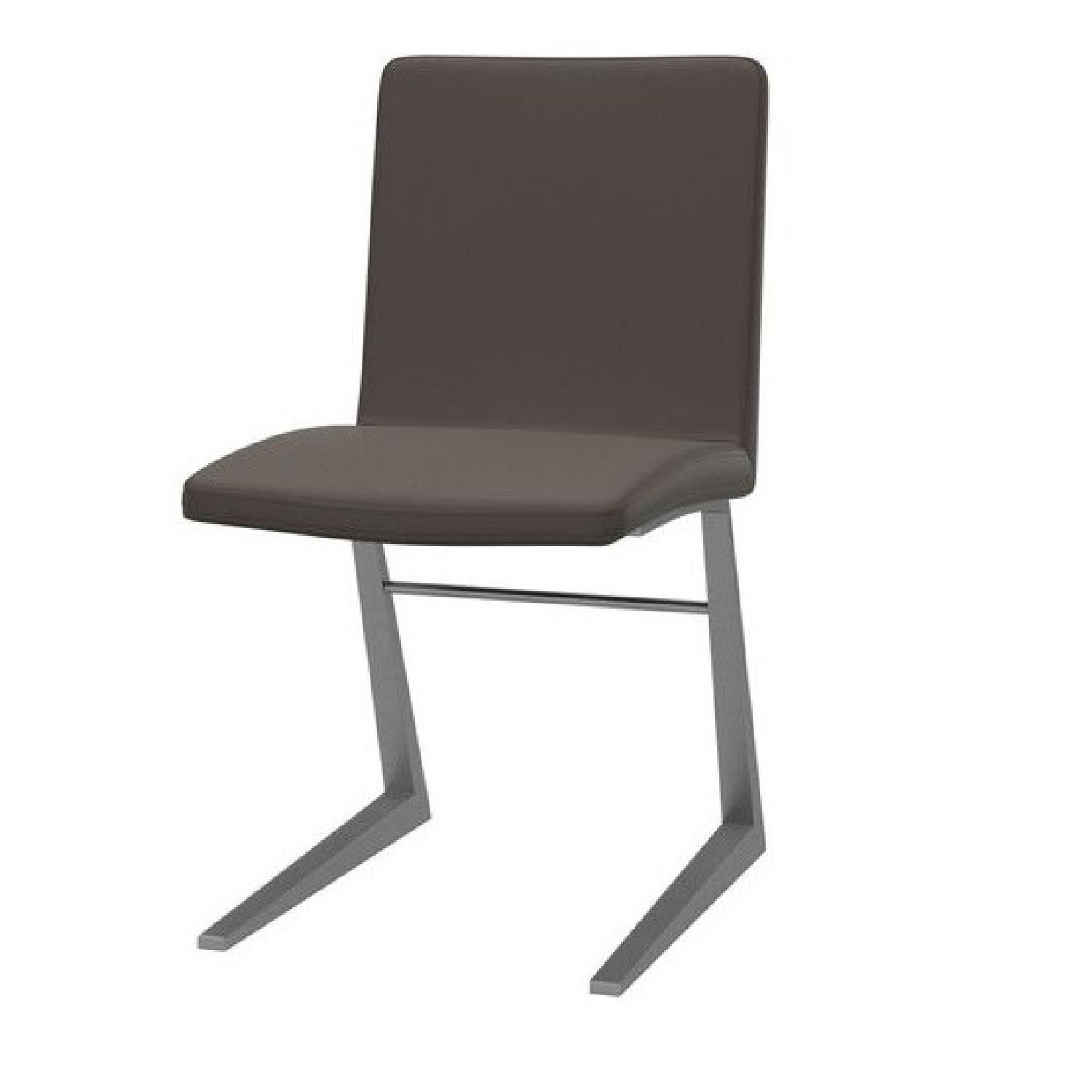 BoConcept Mariposa Grey Leather Dining Chairs - AptDeco