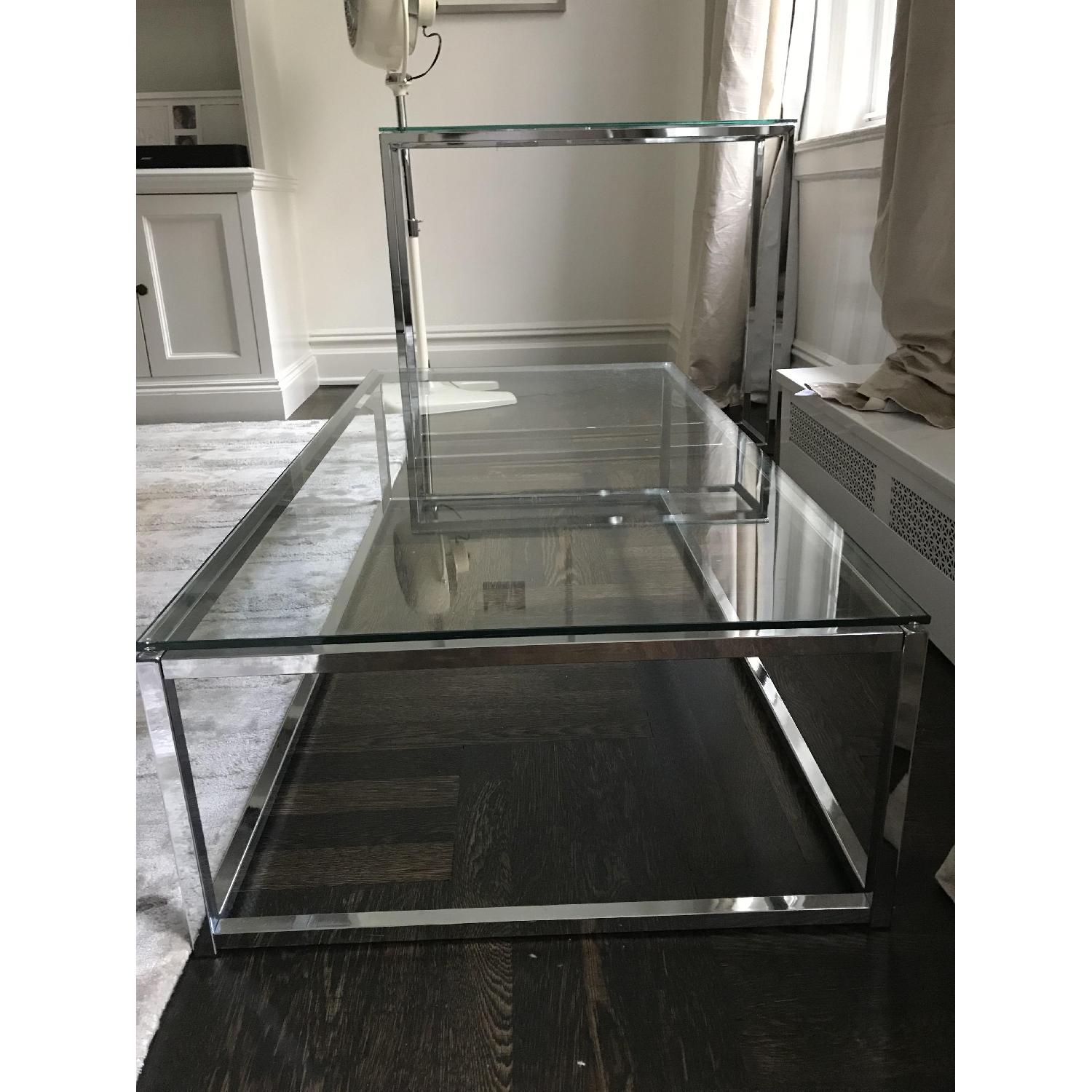 CB2 Smart Glass Top Coffee Table + Console Table - image-3