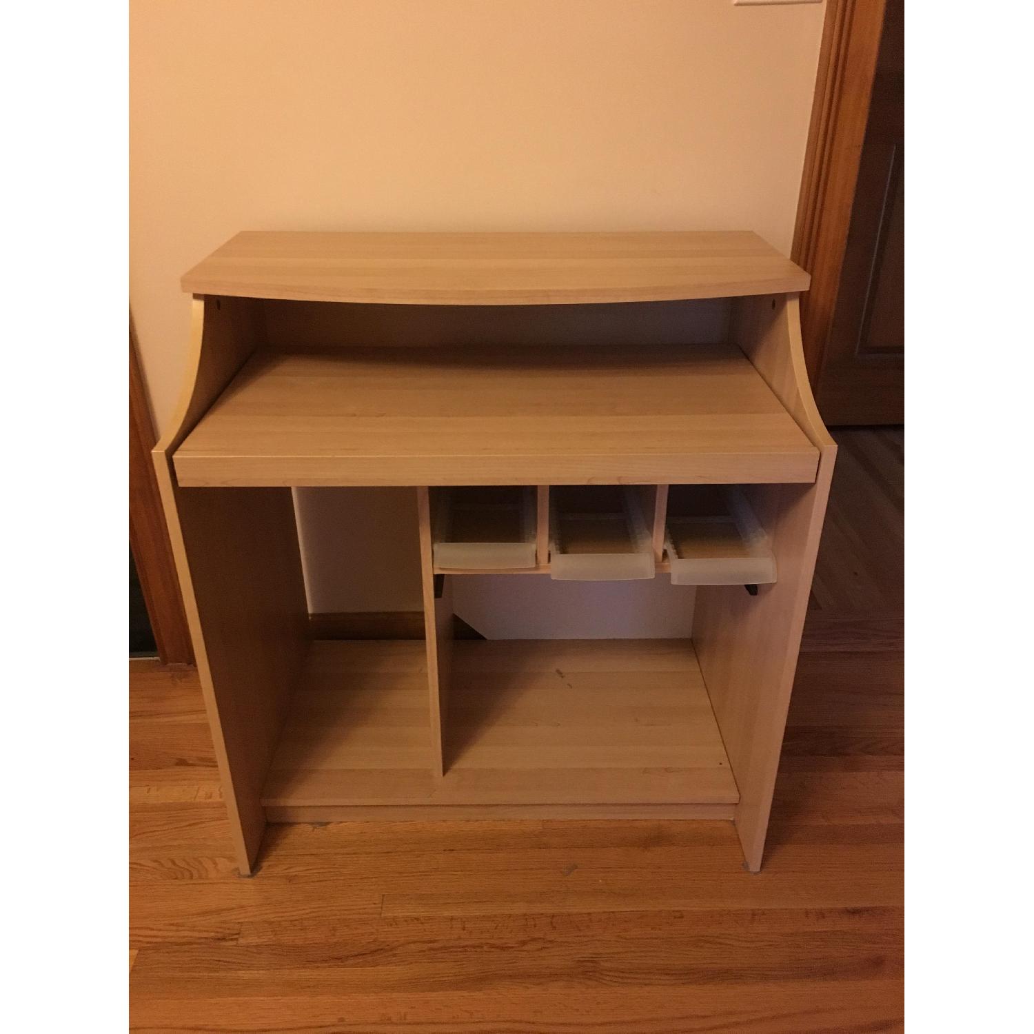 Ikea Birch Desk w/ Sliding Tray - image-1