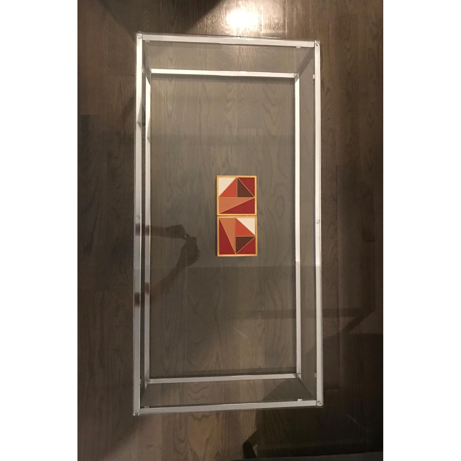 CB2 Smart Glass Top Chrome Coffee Table - image-3