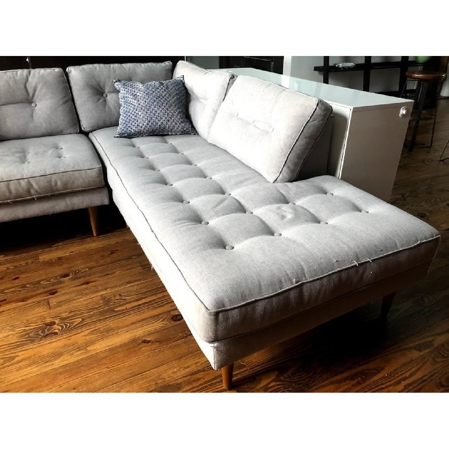 West Elm Peggy MidCentury Chaise Sectional Sofa AptDeco