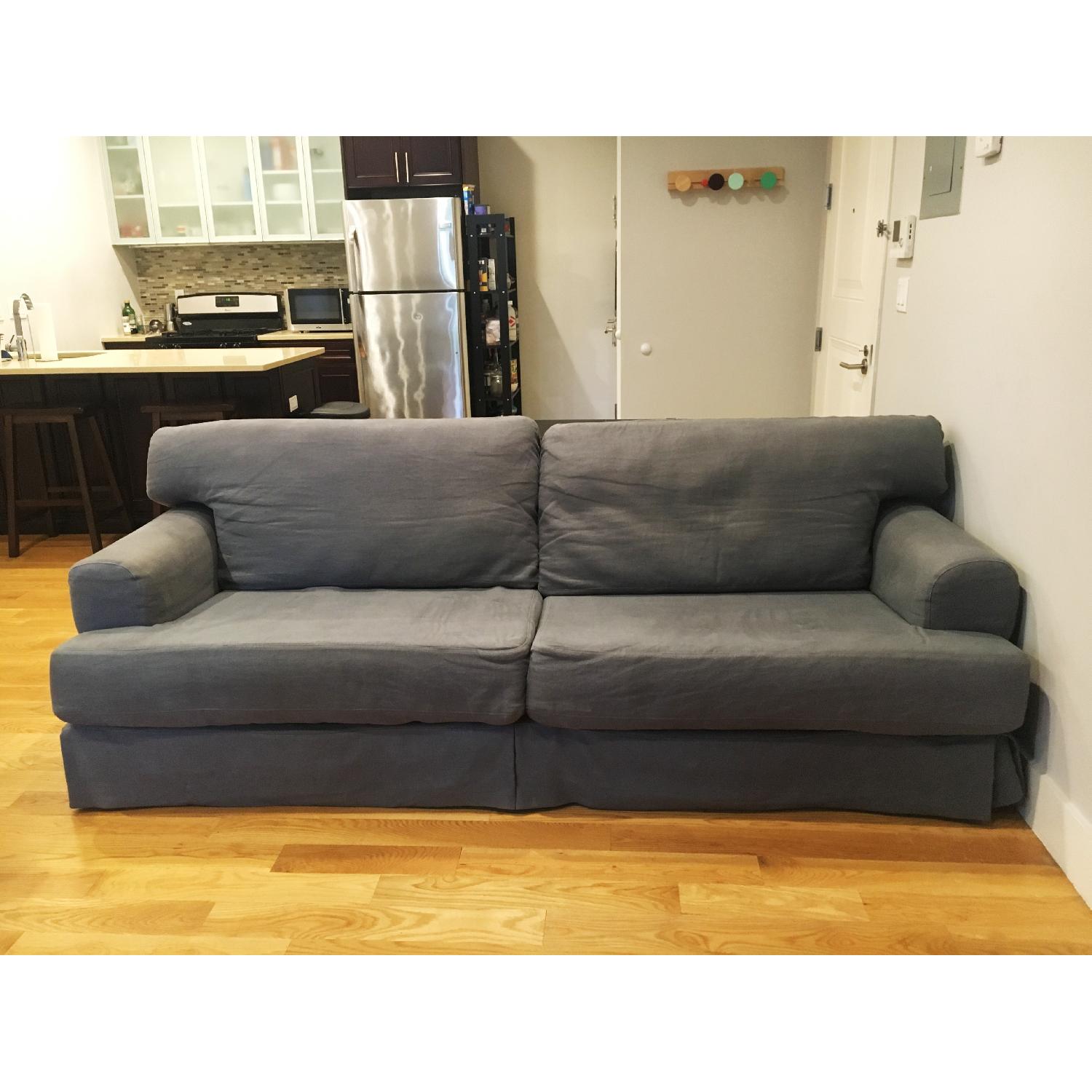 Ikea Hovas Grey Slipcovered Sofa - image-1