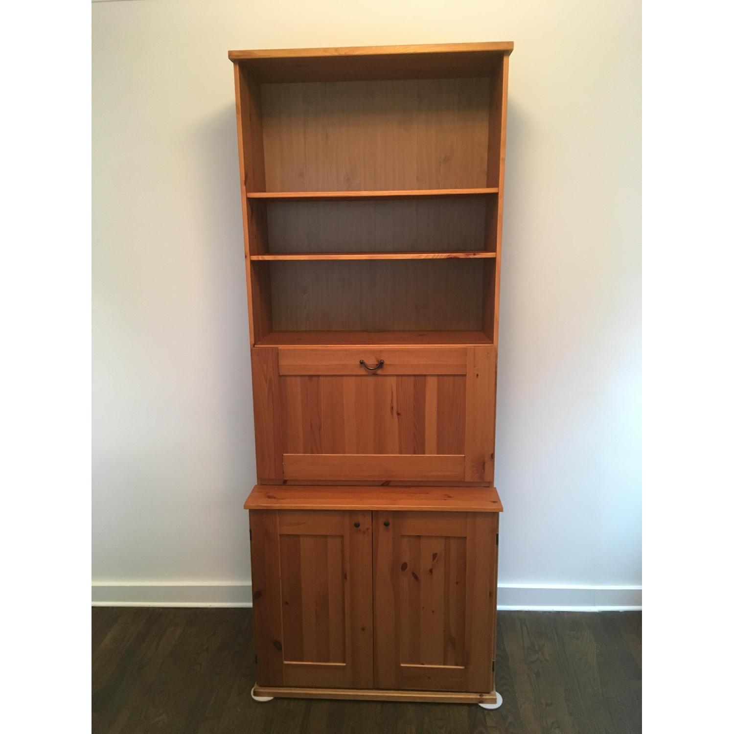 Ikea Secretary Desk w/ Bookcase Shelves & Storage AptDeco