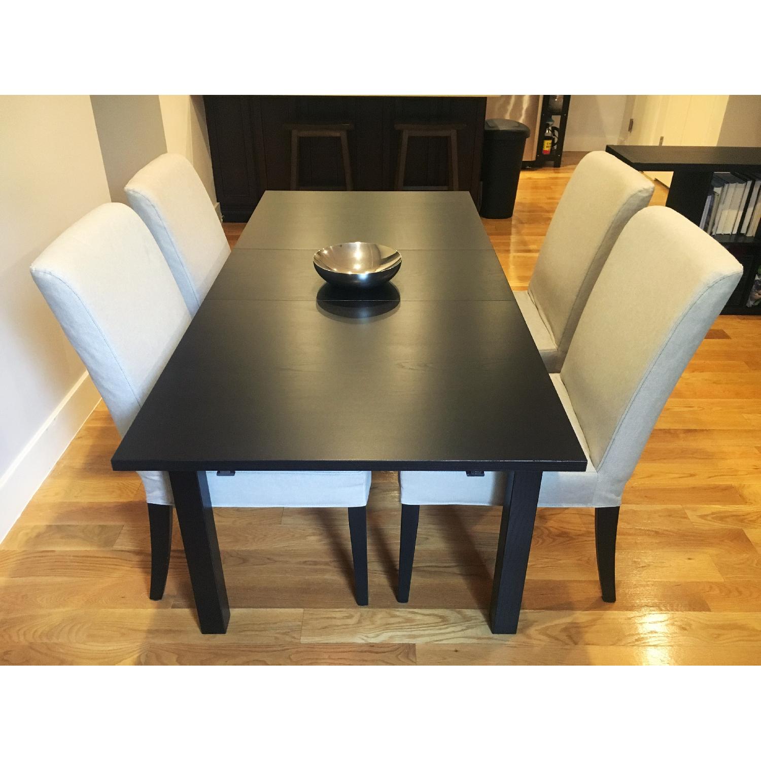 Ikea Extendable Dining Table w/ 4 Upholstered Chairs AptDeco