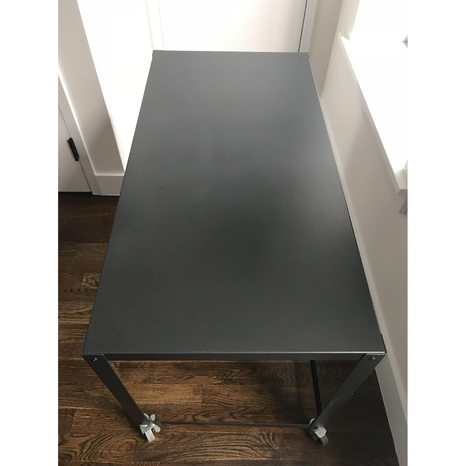 CB2 Go-Cart Grey Rolling Desk - image-2