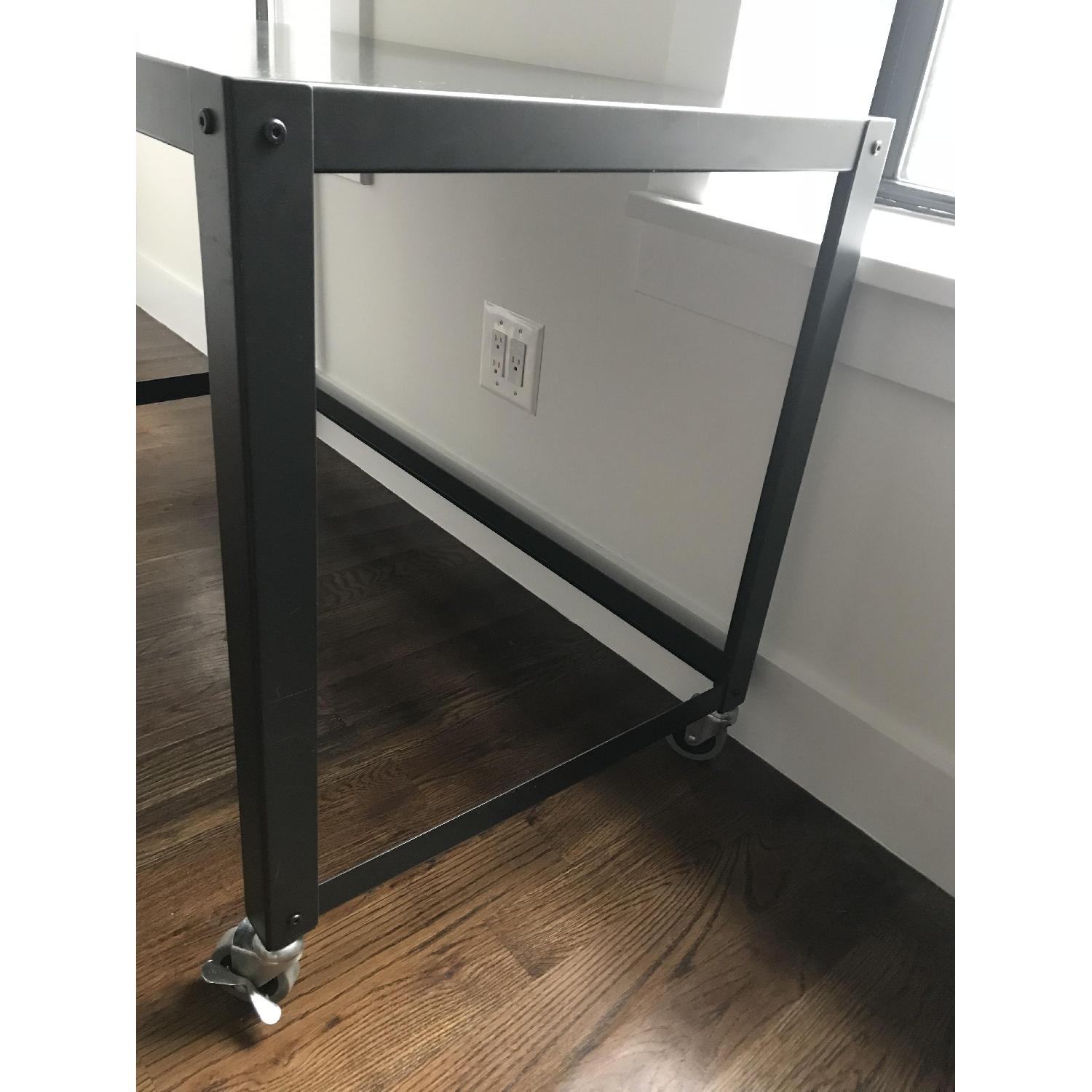 CB2 Go-Cart Grey Rolling Desk - image-3