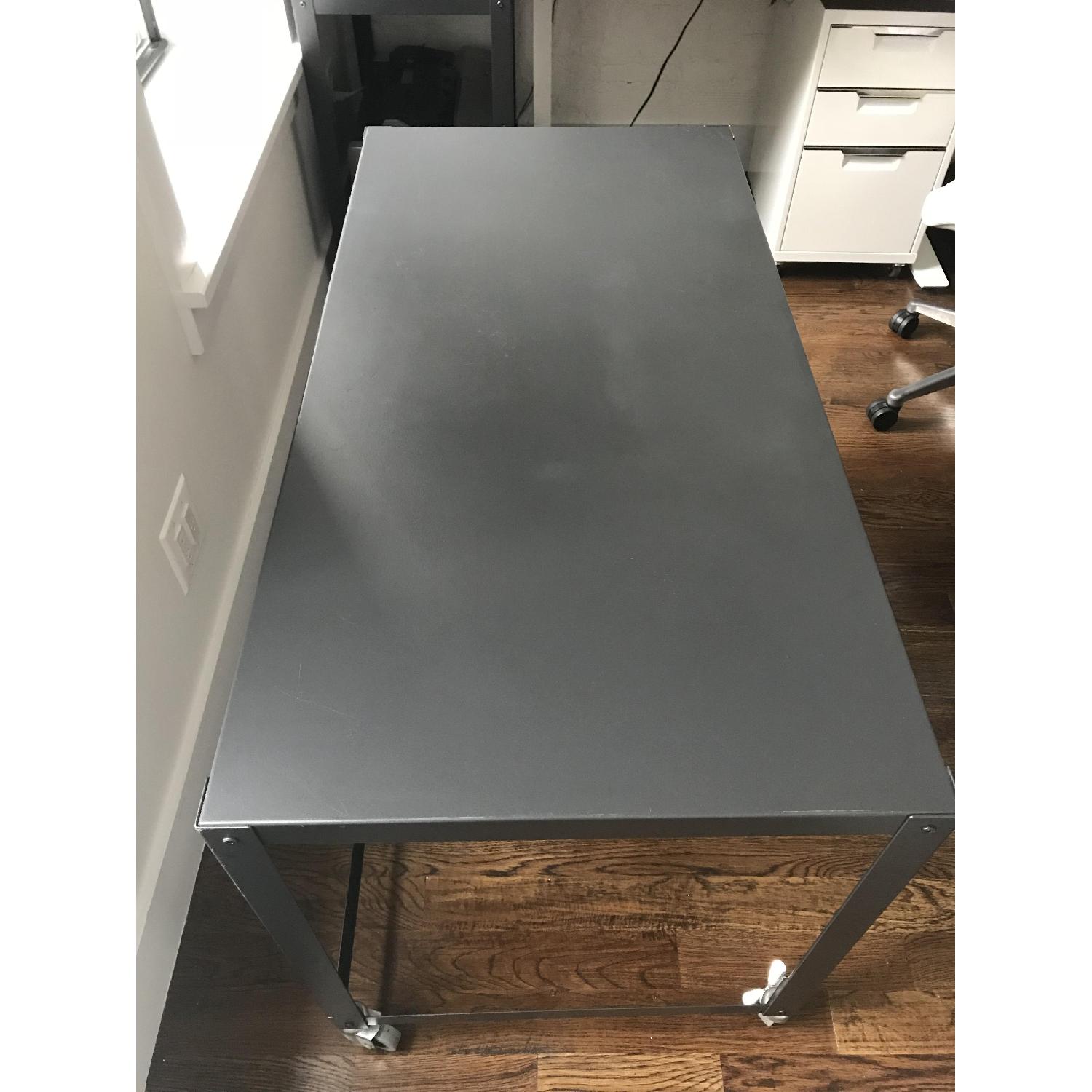 CB2 Go-Cart Grey Rolling Desk - image-5
